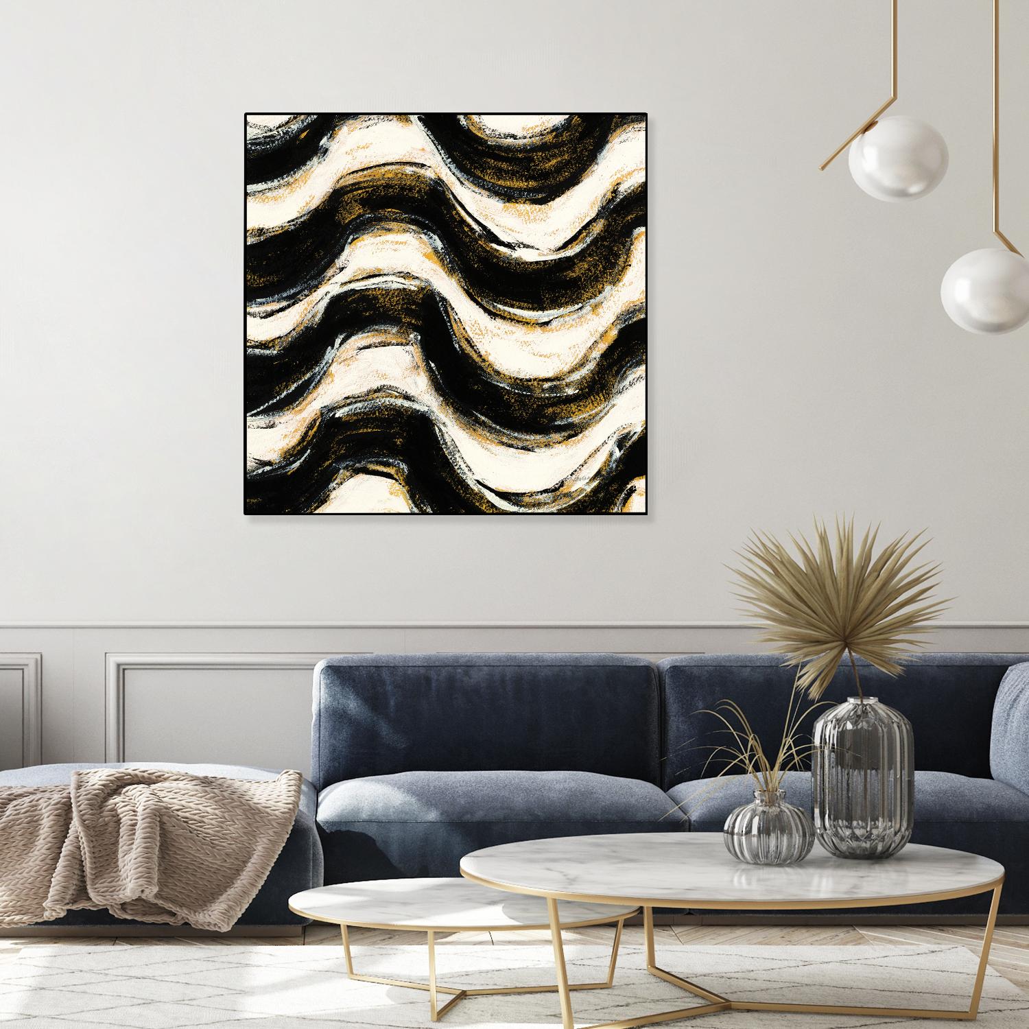 Black and Gold Geometric V Crop by Shirley Novak on GIANT ART - beige abstract