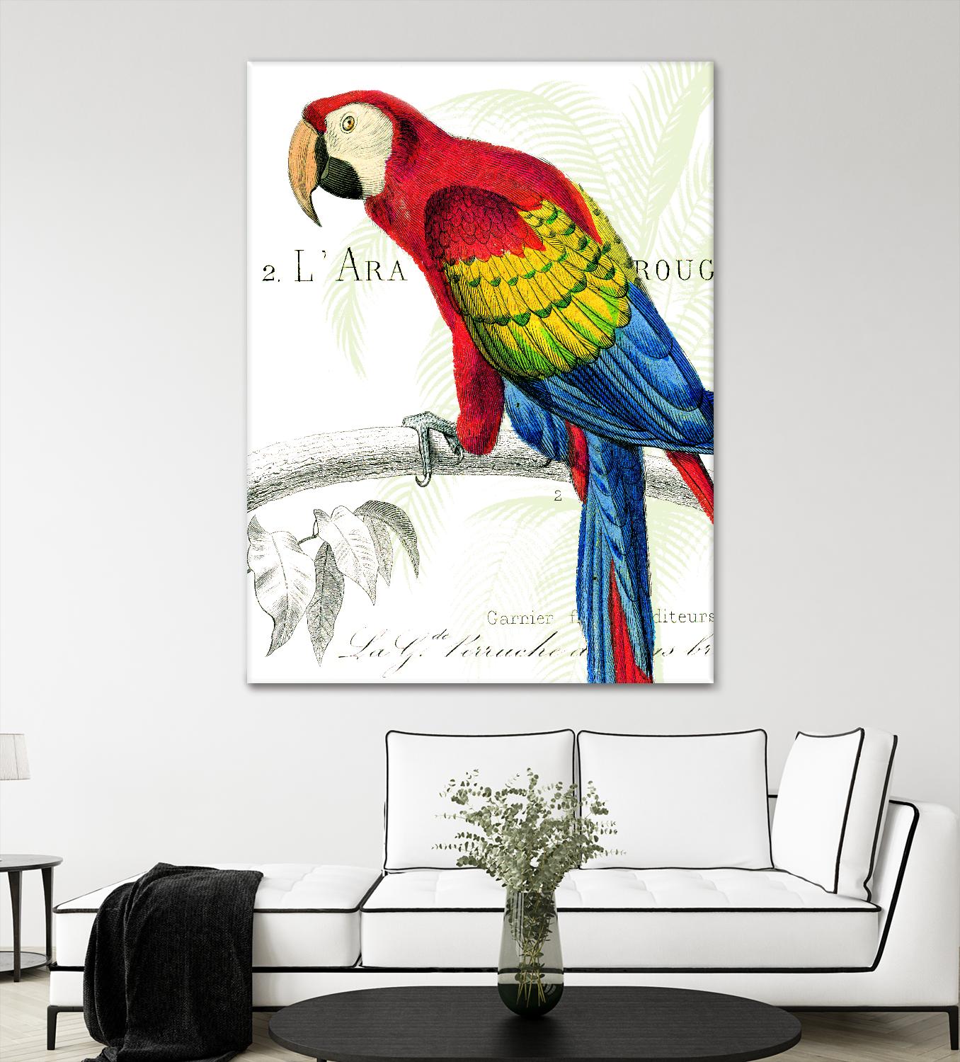 Parrot Botanique II by Portfolio on GIANT ART - blue tropical