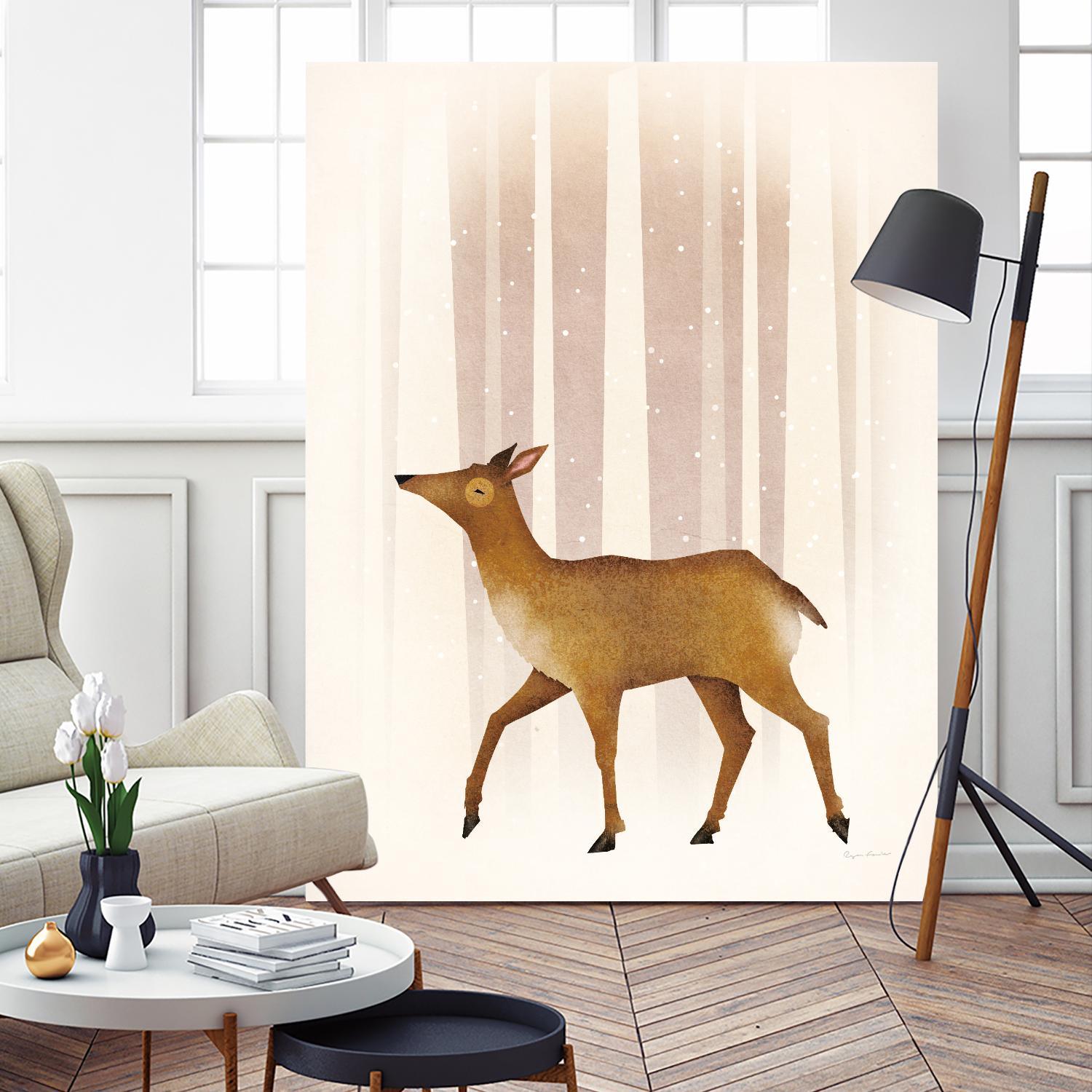 Snowy Doe by Ryan Fowler on GIANT ART - brown animals