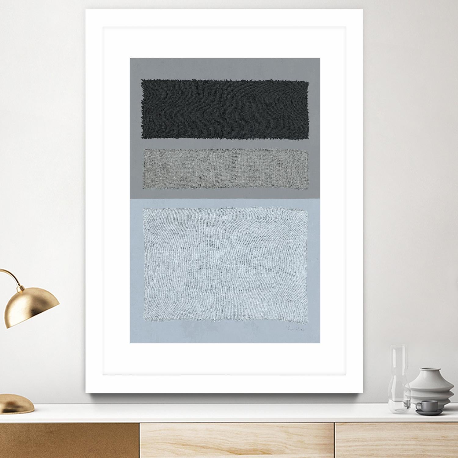 Painted Weaving II FB by Piper Rhue on GIANT ART - blue shapes gray