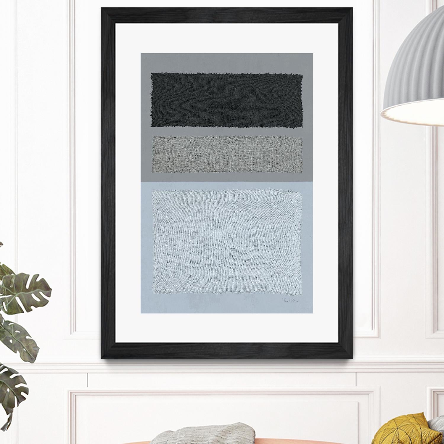 Painted Weaving II FB by Piper Rhue on GIANT ART - blue shapes gray