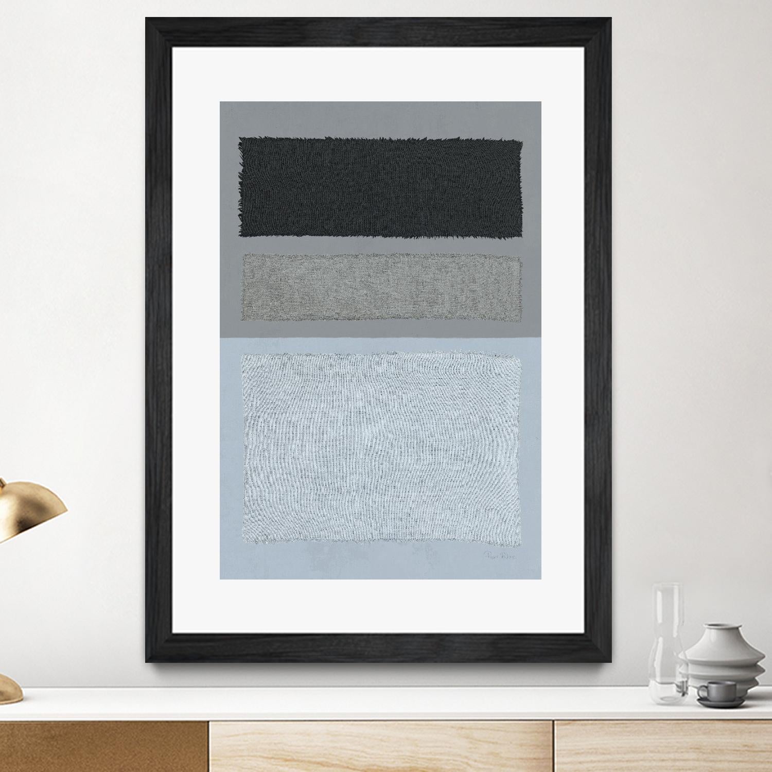 Painted Weaving II FB by Piper Rhue on GIANT ART - blue shapes gray