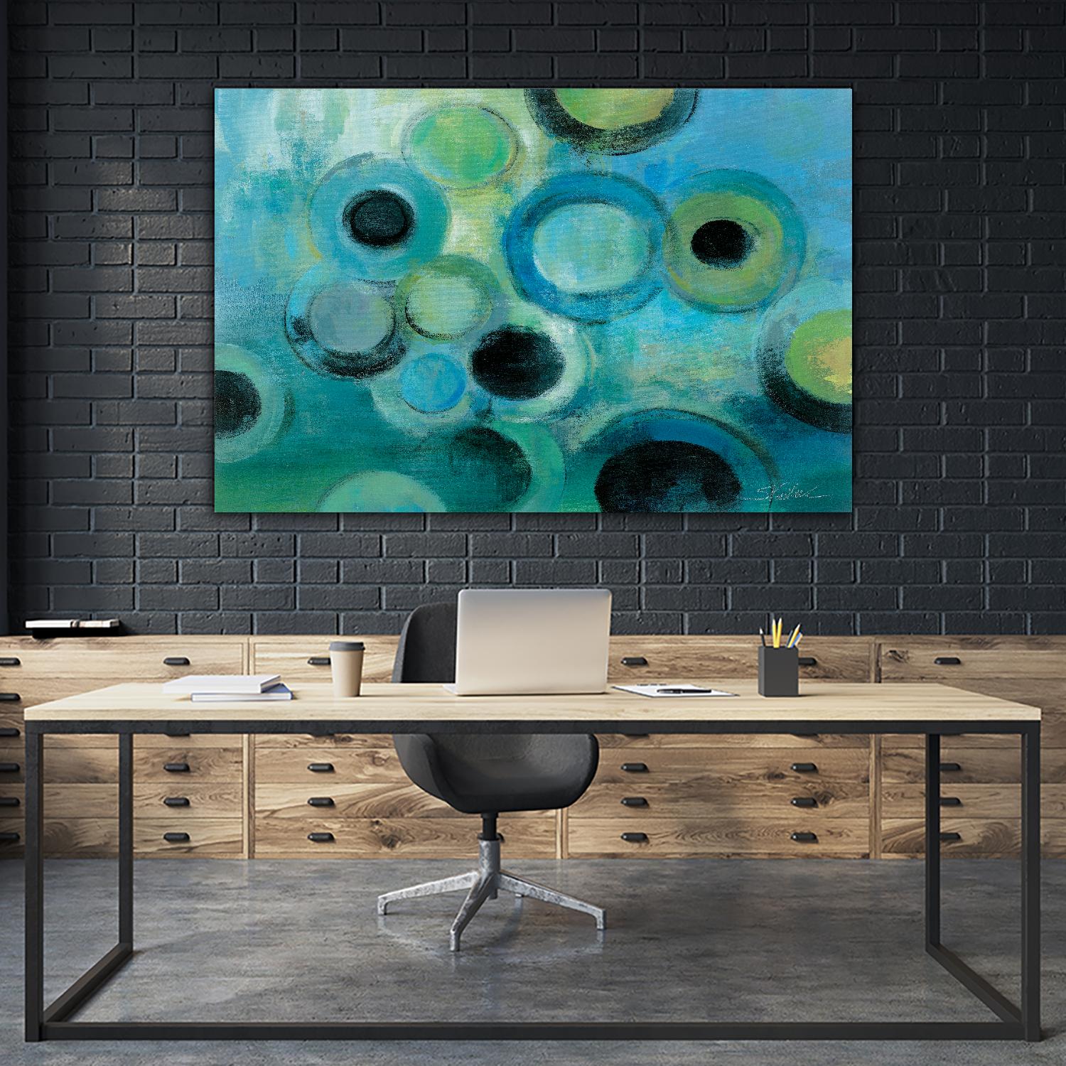 Pebbles on the Beach by Silvia Vassileva on GIANT ART - green abstract