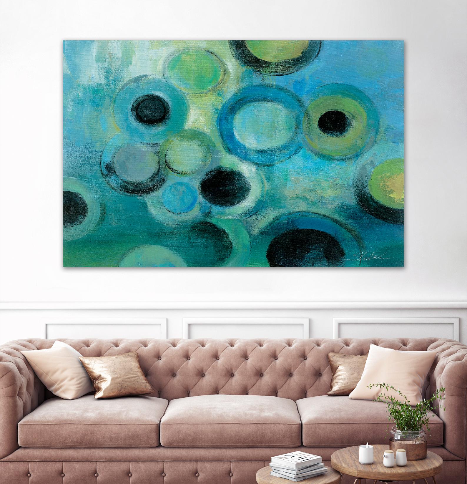 Pebbles on the Beach by Silvia Vassileva on GIANT ART - green abstract