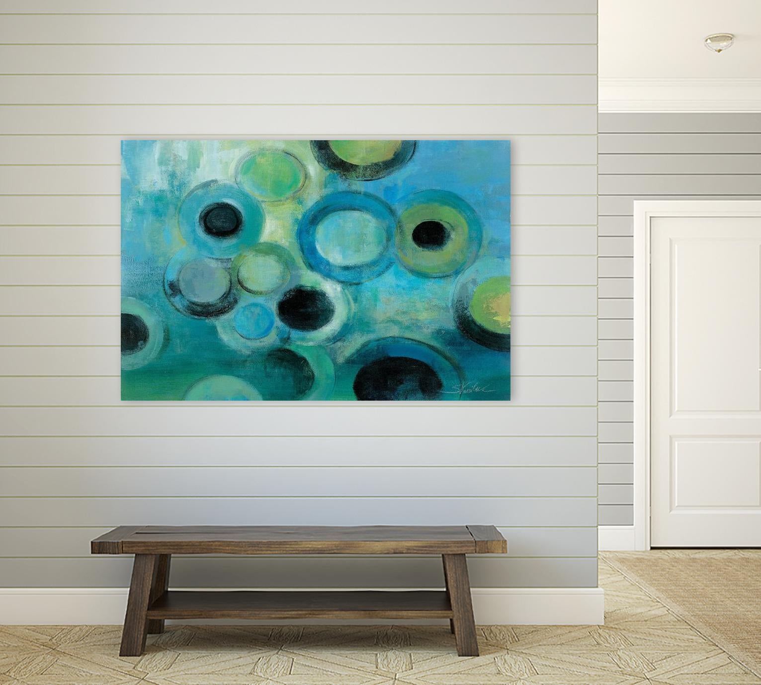 Pebbles on the Beach by Silvia Vassileva on GIANT ART - green abstract