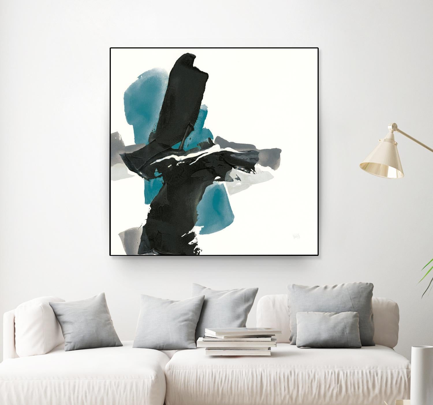 Black and Teal IV by Chris Paschke on GIANT ART - multi abstract abstract