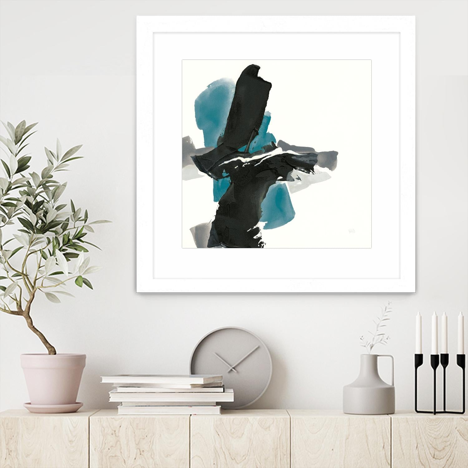 Black and Teal IV by Chris Paschke on GIANT ART - multi abstract abstract