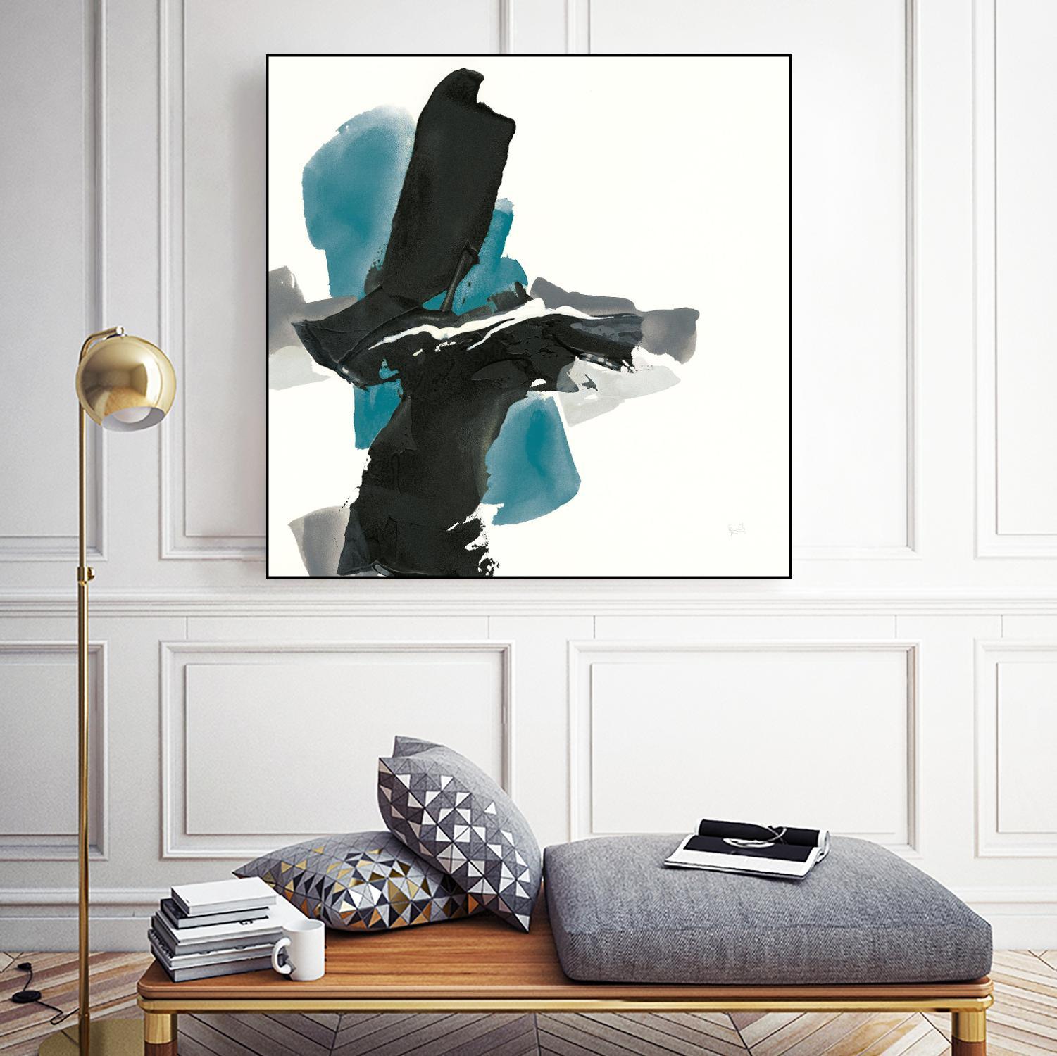 Black and Teal IV by Chris Paschke on GIANT ART - multi abstract abstract