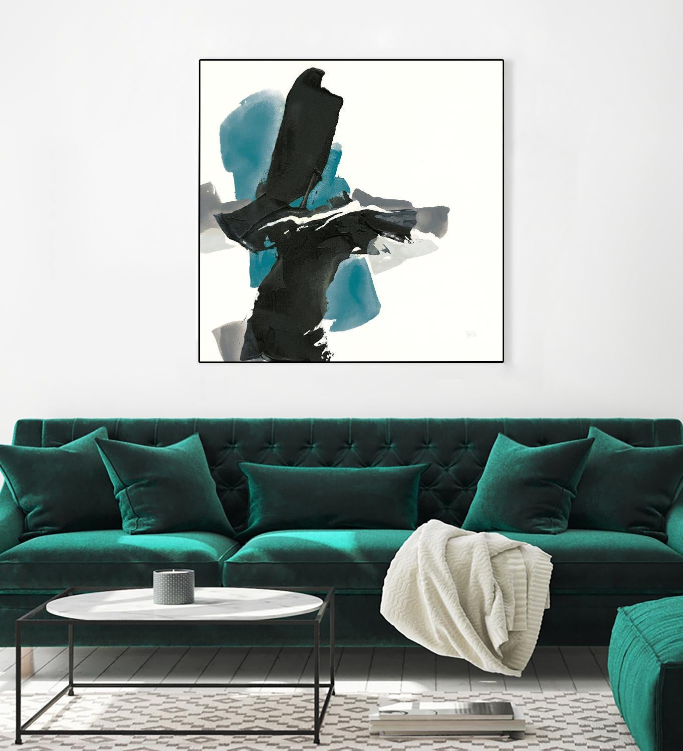Black and Teal IV by Chris Paschke on GIANT ART - multi abstract abstract