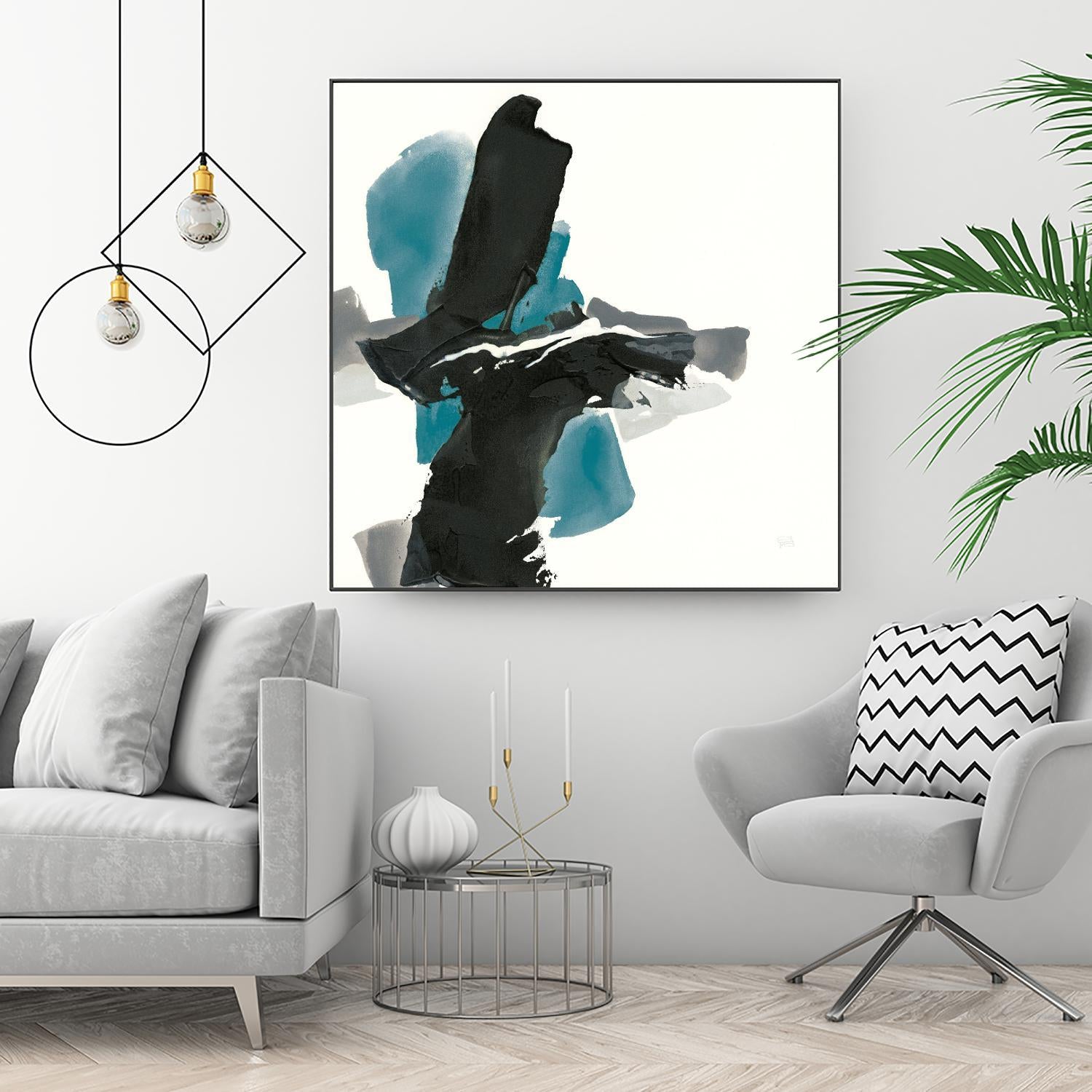 Black and Teal IV by Chris Paschke on GIANT ART - multi abstract abstract