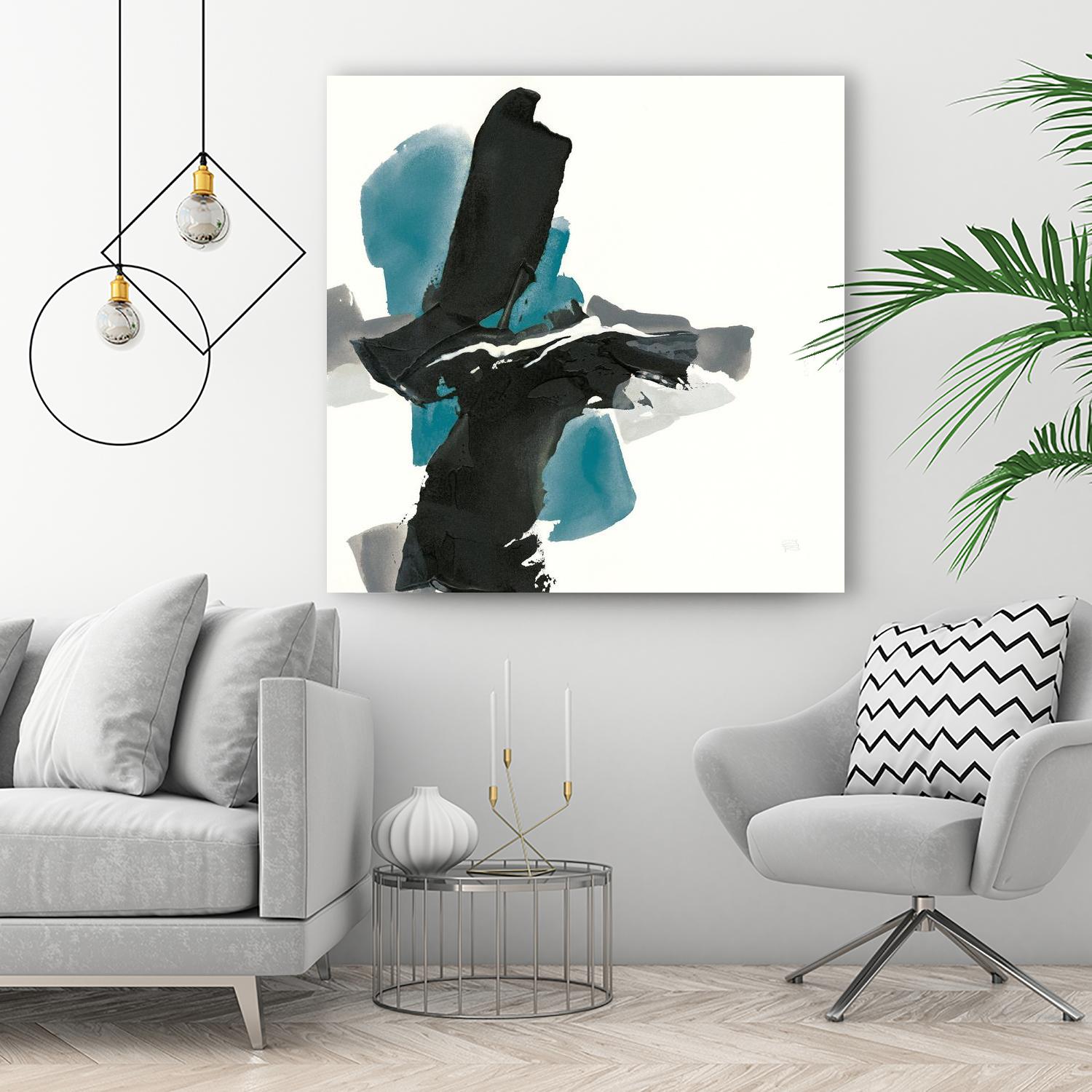 Black and Teal IV by Chris Paschke on GIANT ART - multi abstract abstract