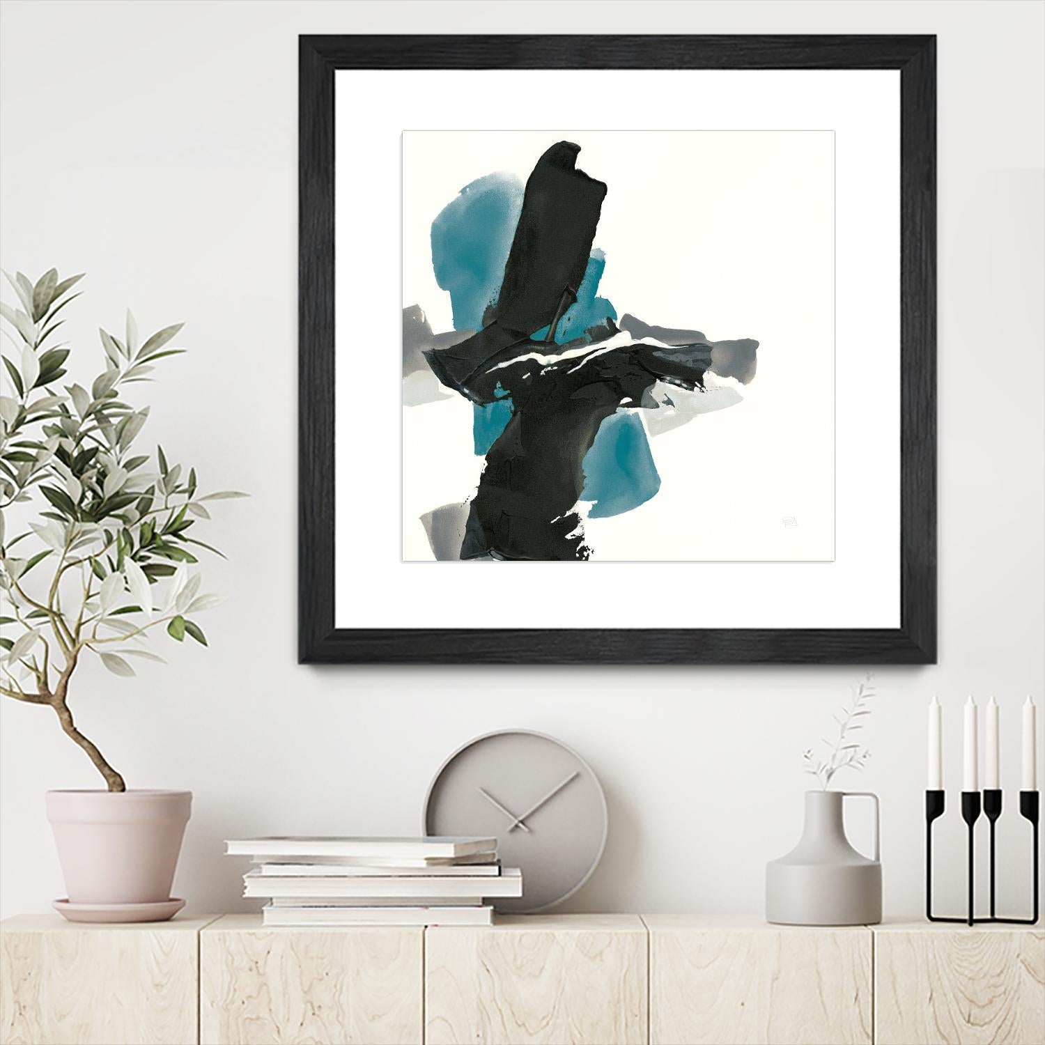 Black and Teal IV by Chris Paschke on GIANT ART - multi abstract abstract