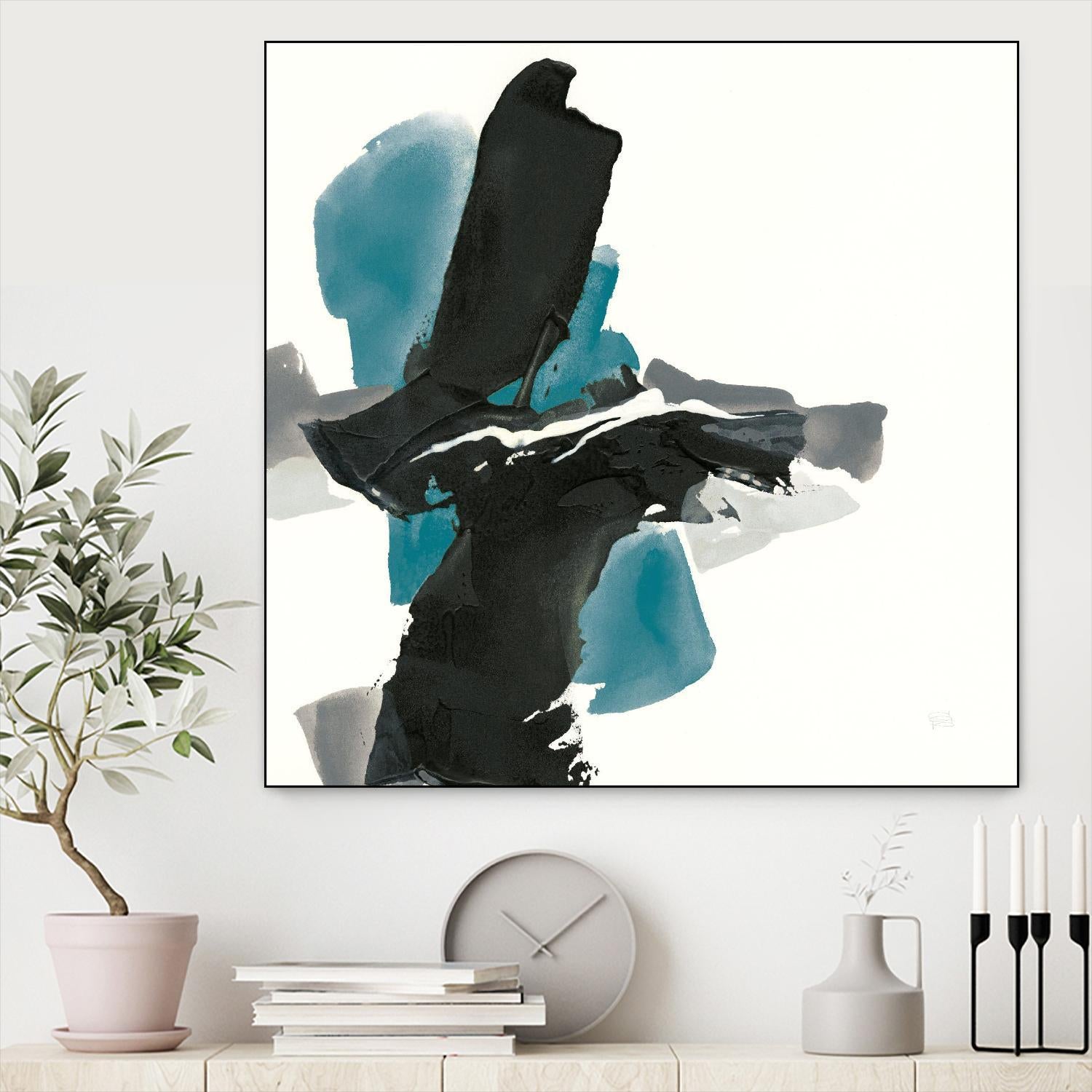 Black and Teal IV by Chris Paschke on GIANT ART - multi abstract abstract