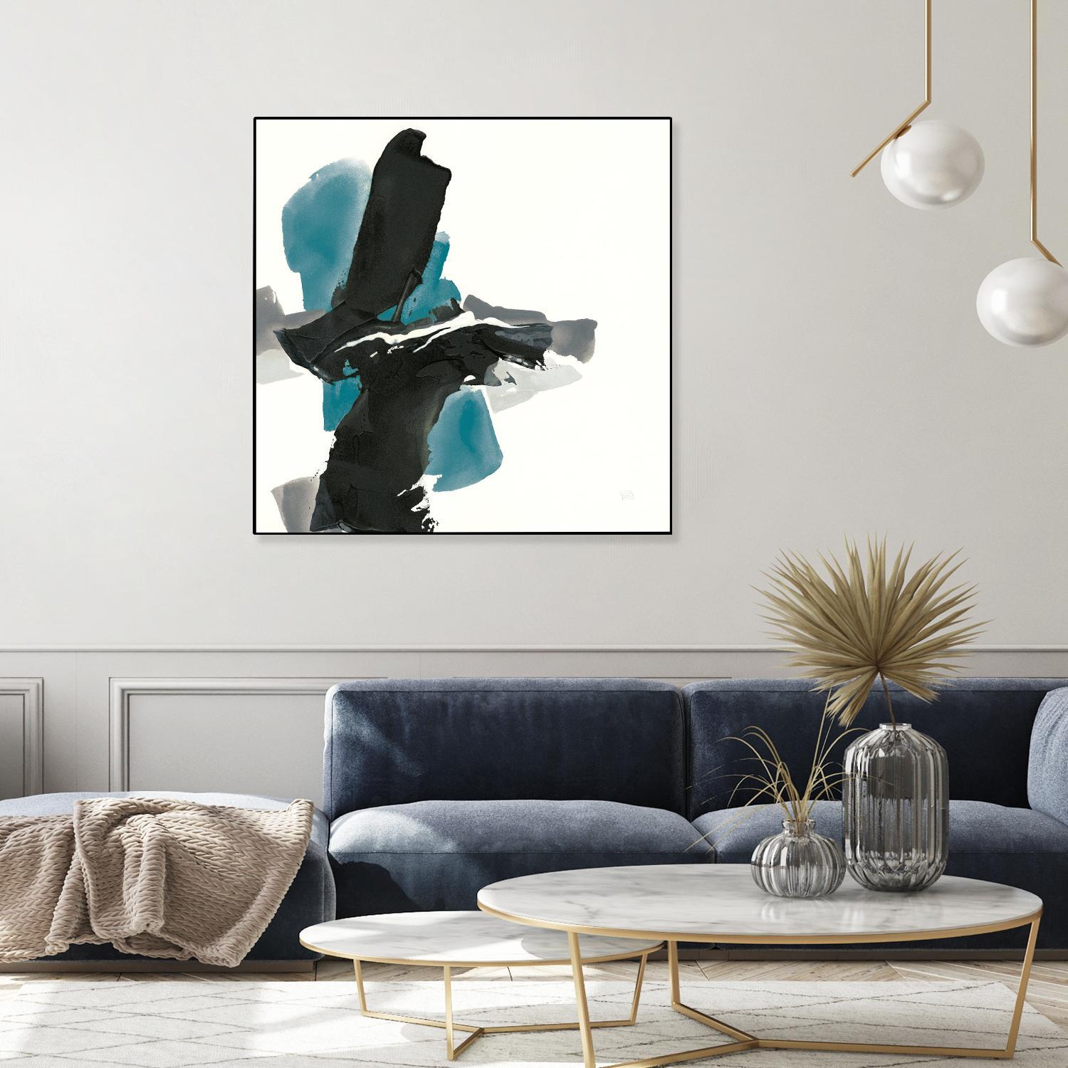 Black and Teal IV by Chris Paschke on GIANT ART - multi abstract abstract