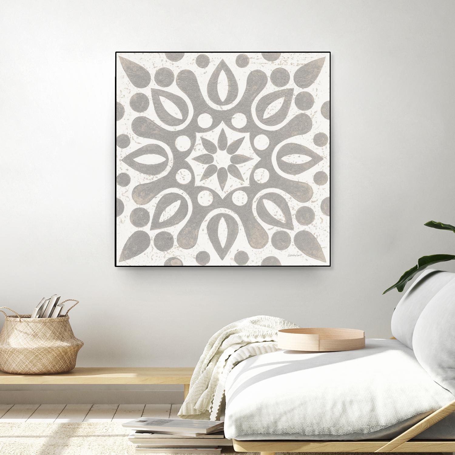 Winter Caravan Tile IV by Kathrine Lovell on GIANT ART - multi abstract cream