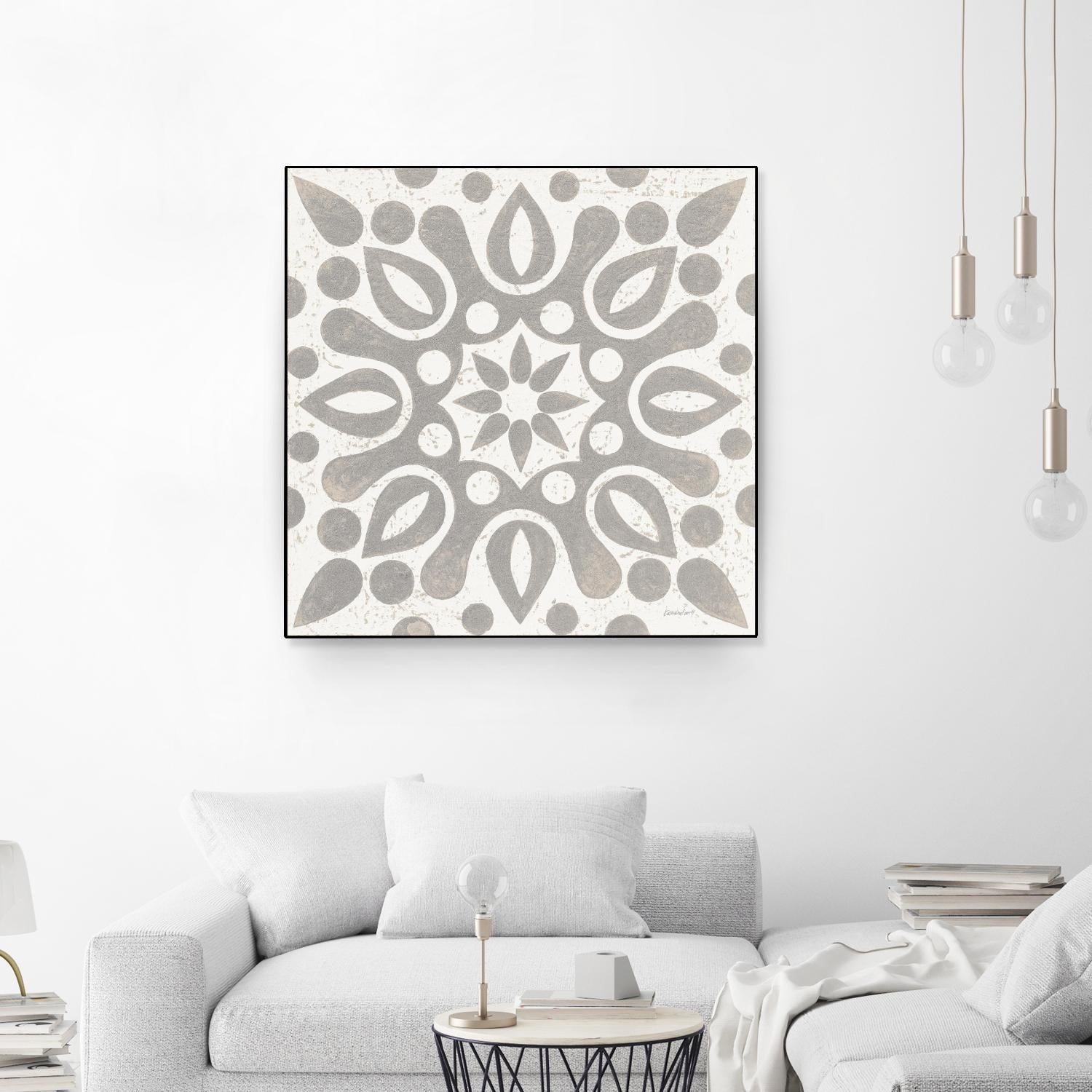 Winter Caravan Tile IV by Kathrine Lovell on GIANT ART - multi abstract cream
