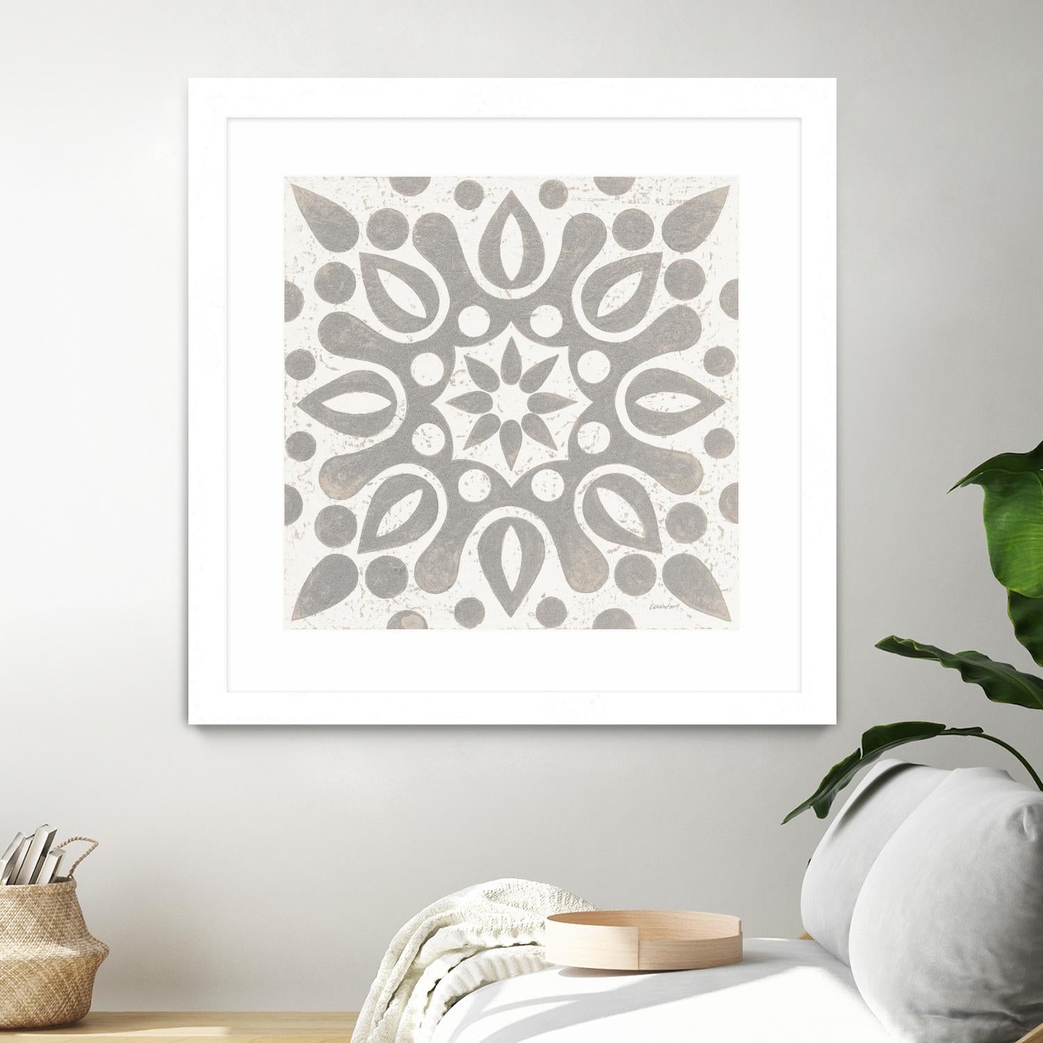 Winter Caravan Tile IV by Kathrine Lovell on GIANT ART - multi abstract cream