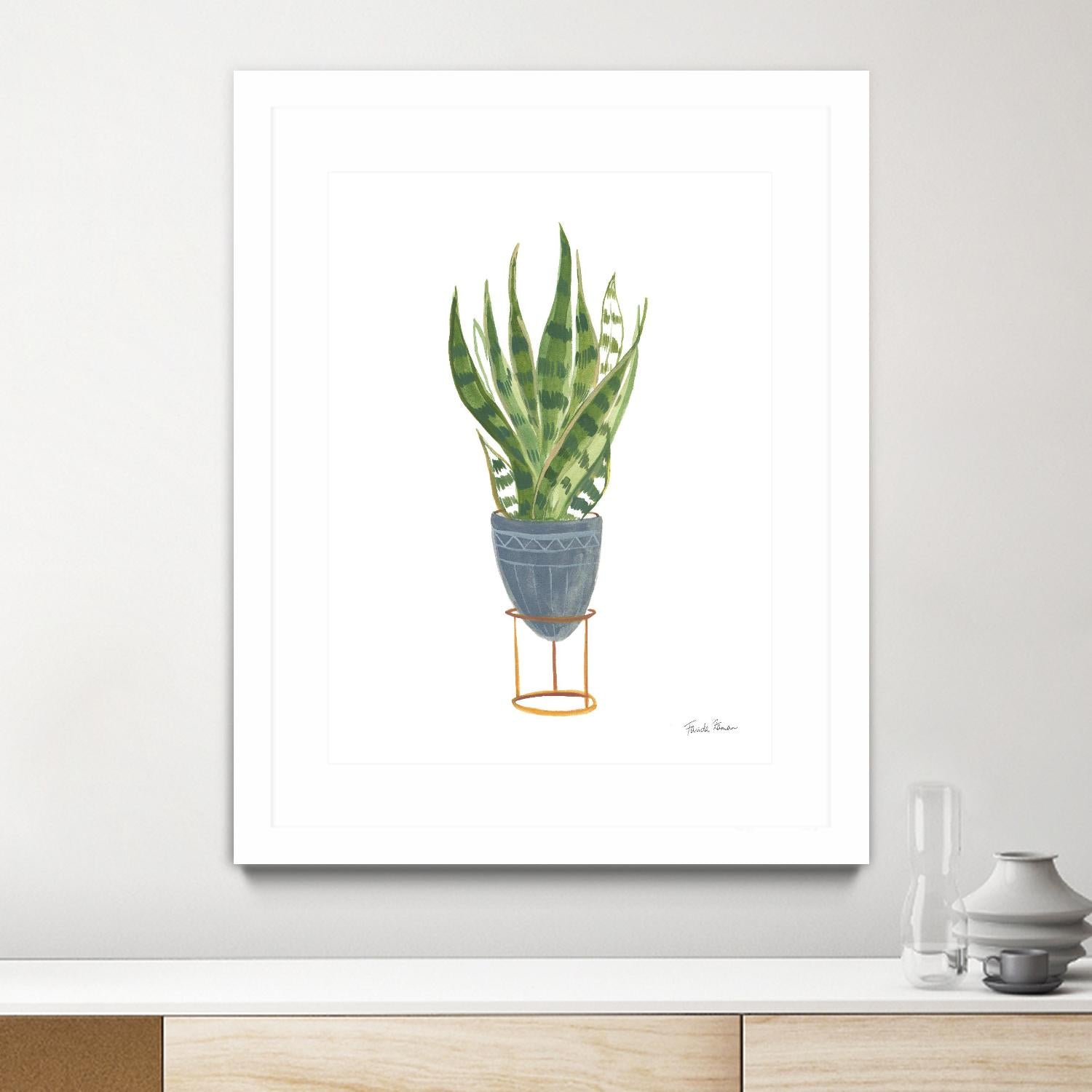 Green House Plants IV by Farida Zaman on GIANT ART - green botanical illustrative