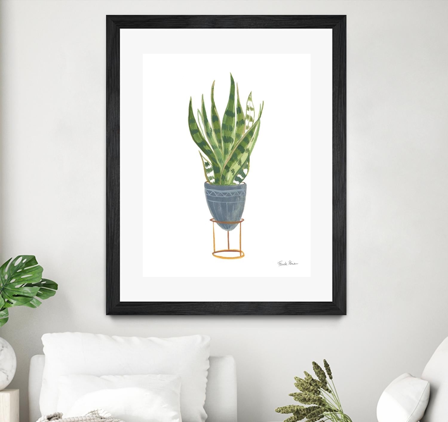 Green House Plants IV by Farida Zaman on GIANT ART - green botanical illustrative