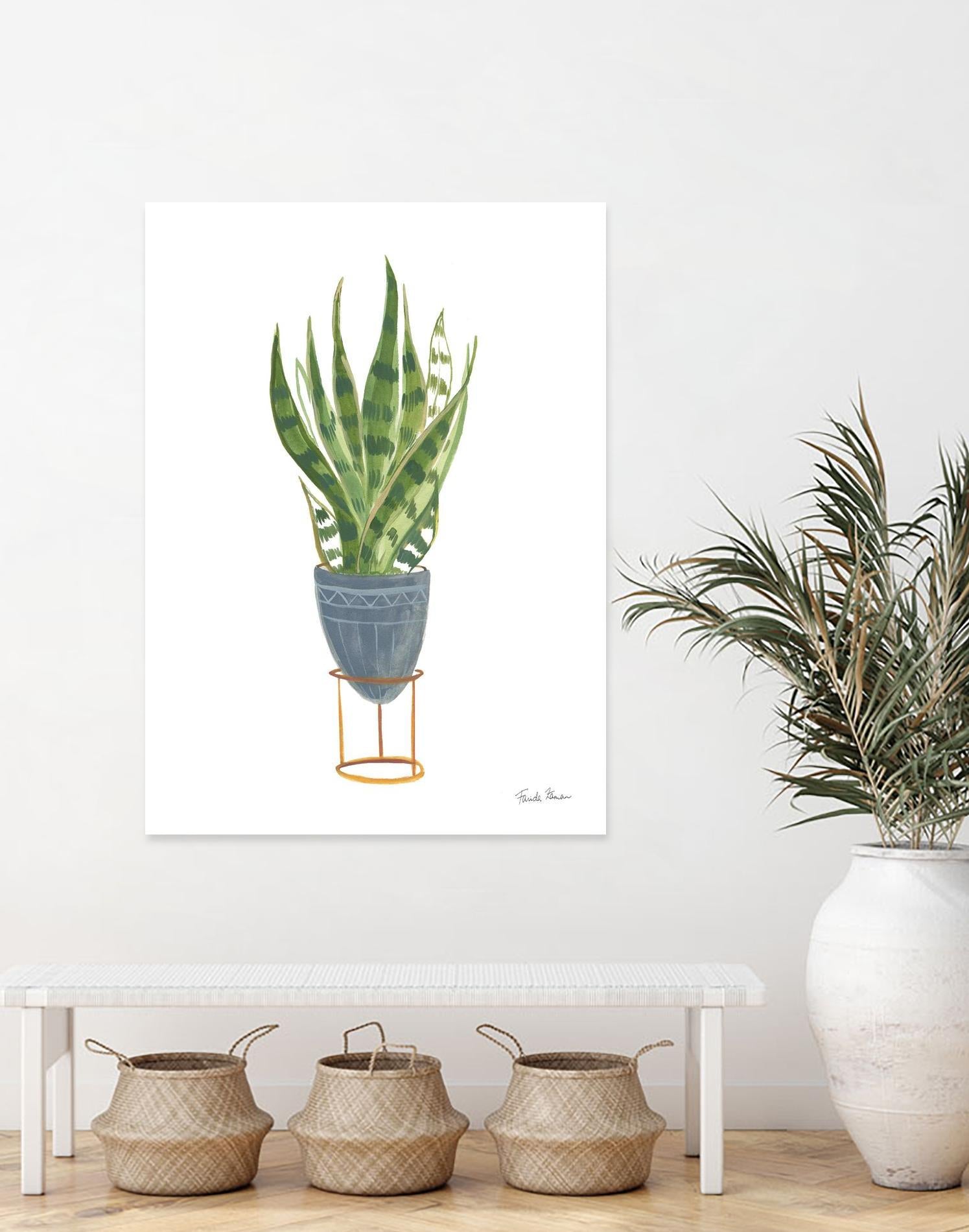 Green House Plants IV by Farida Zaman on GIANT ART - green botanical illustrative