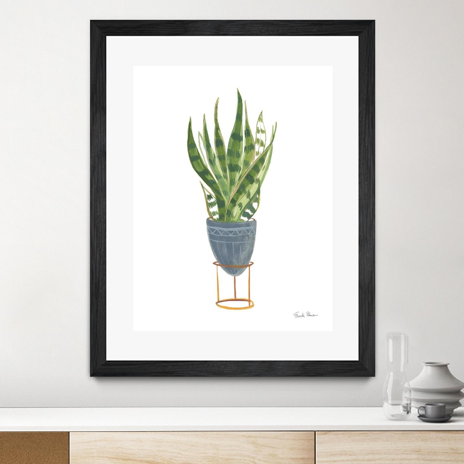 Green House Plants IV by Farida Zaman on GIANT ART - green botanical illustrative
