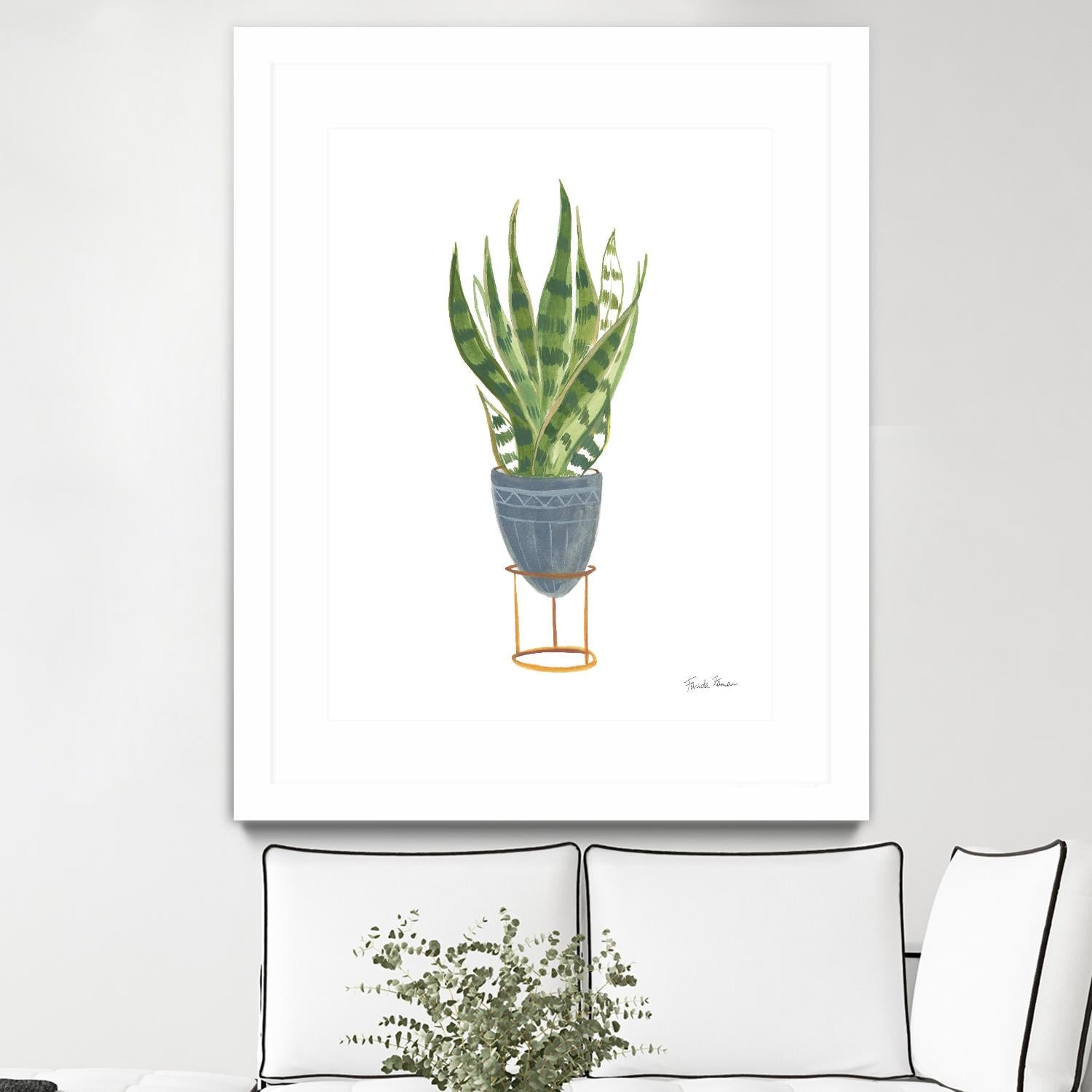 Green House Plants IV by Farida Zaman on GIANT ART - green botanical illustrative