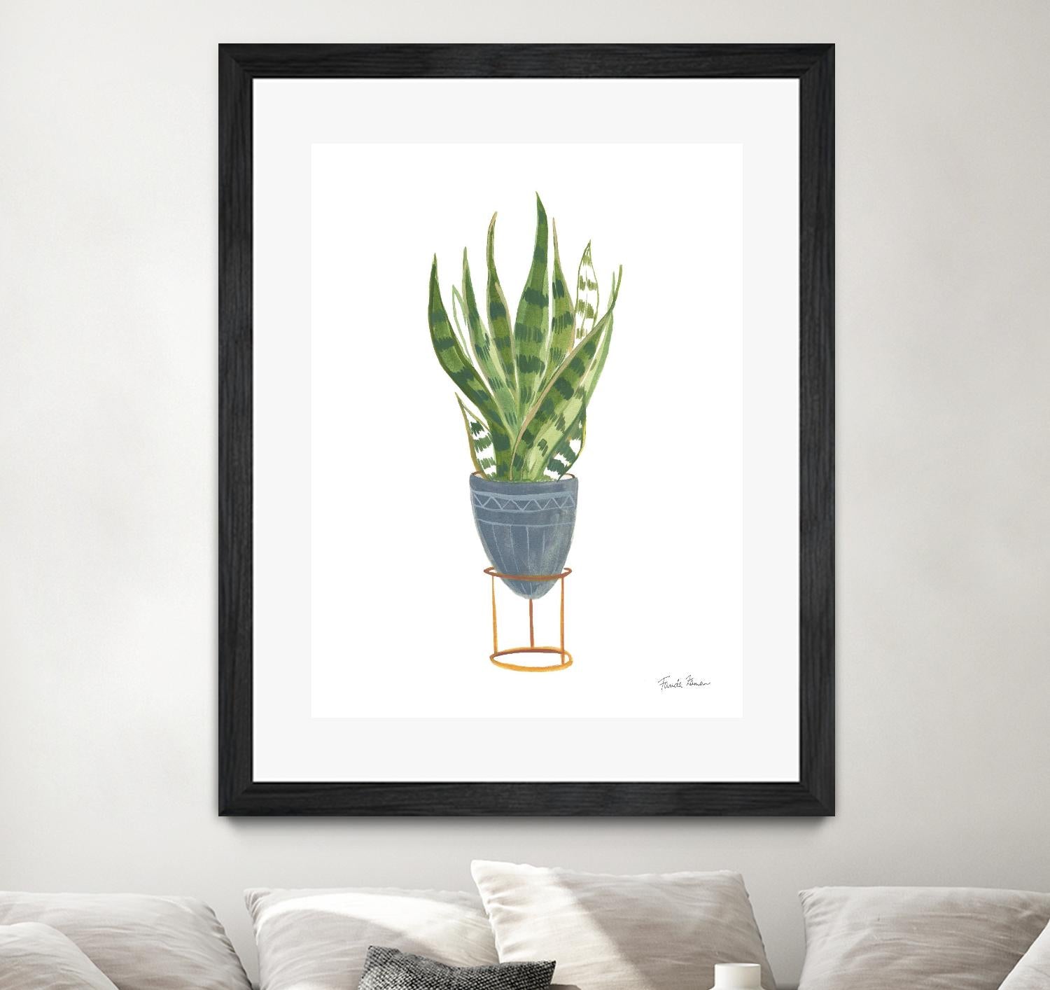 Green House Plants IV by Farida Zaman on GIANT ART - green botanical illustrative