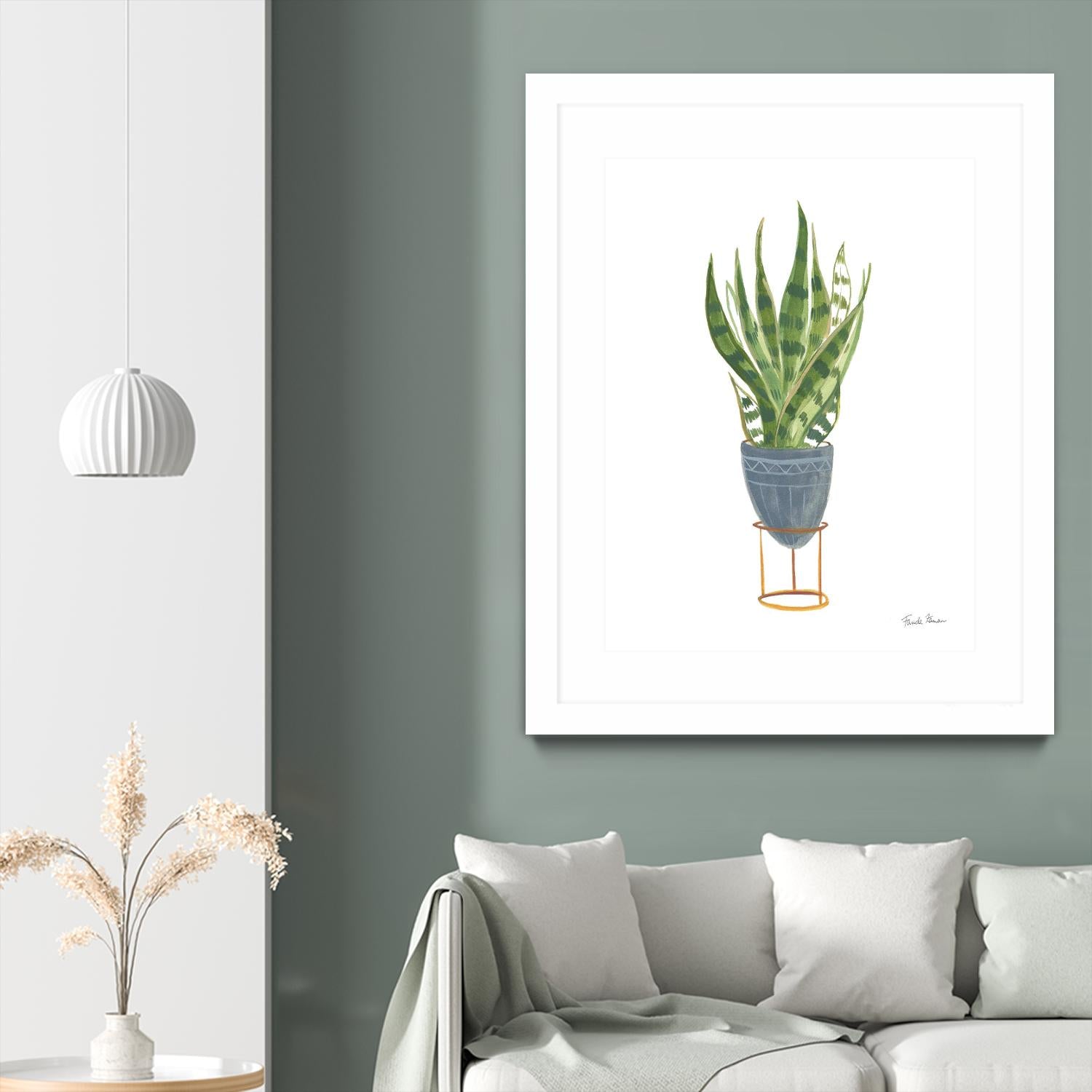 Green House Plants IV by Farida Zaman on GIANT ART - green botanical illustrative