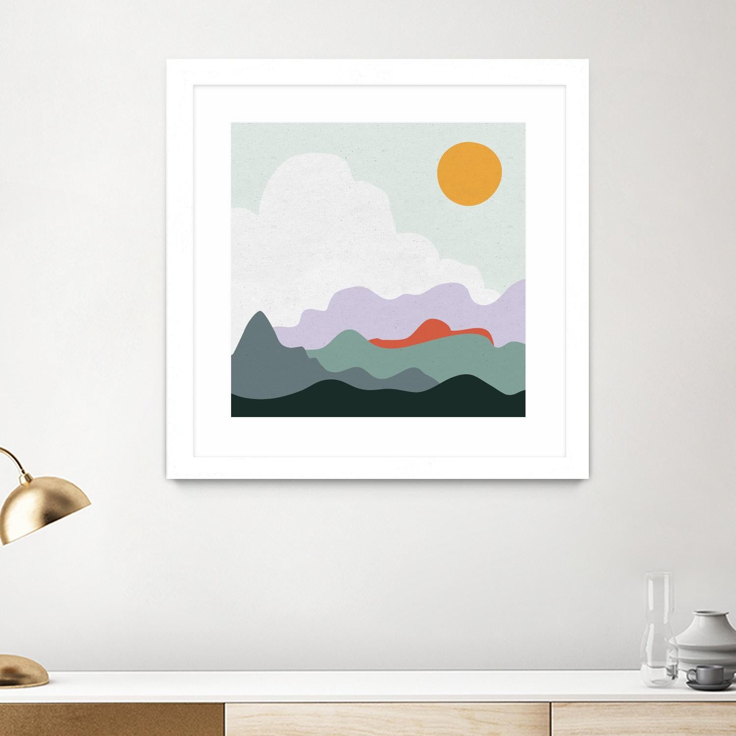 Mountainous I by Sara Zieve on GIANT ART - landscape circle
