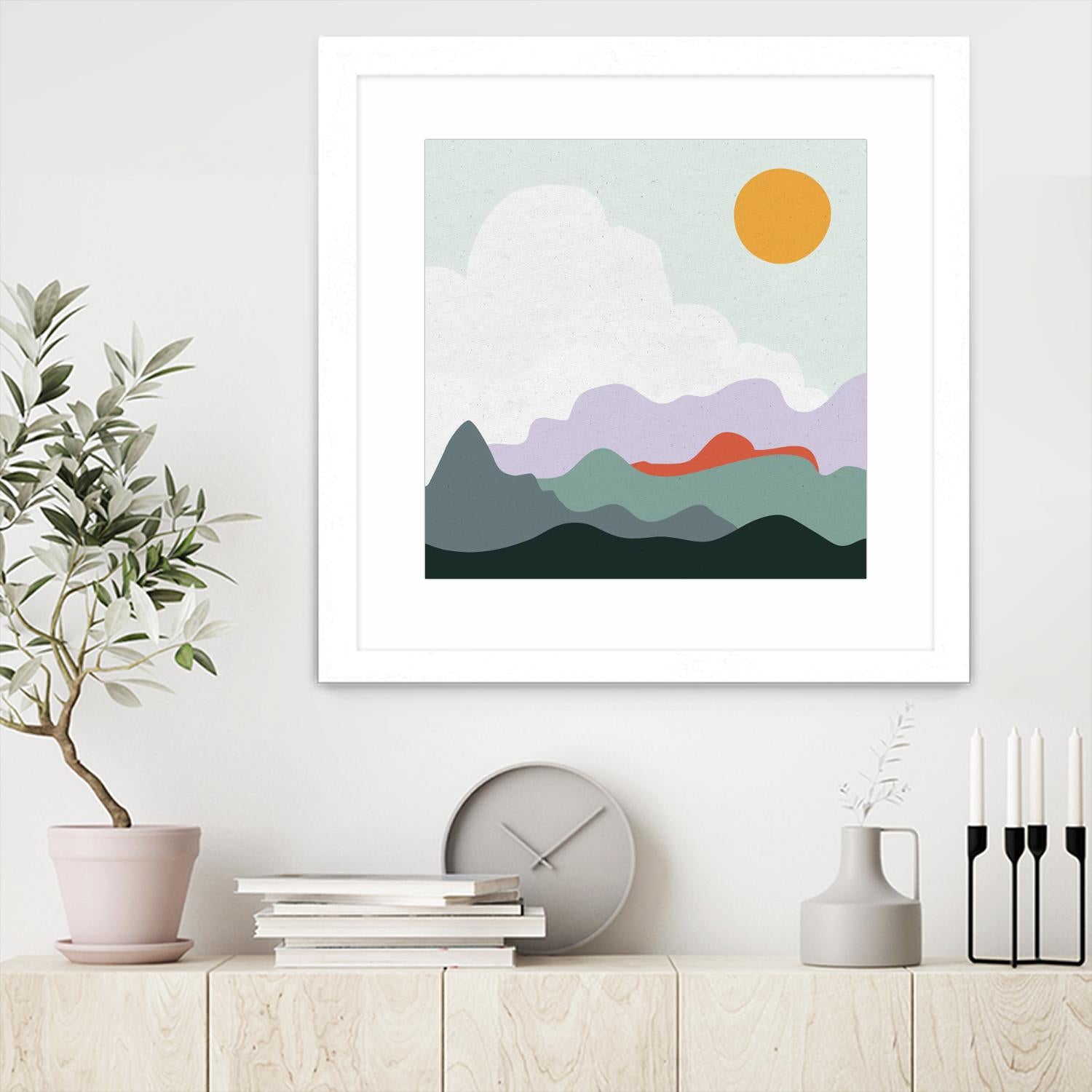 Mountainous I by Sara Zieve on GIANT ART - landscape circle