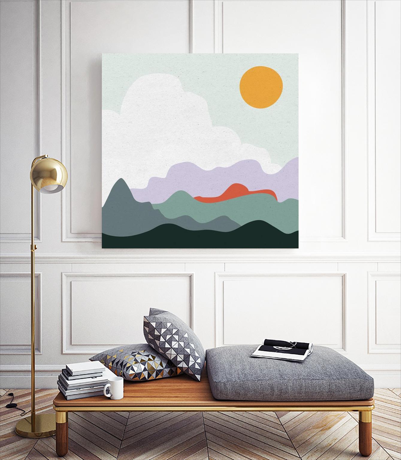 Mountainous I by Sara Zieve on GIANT ART - green landscape mountains