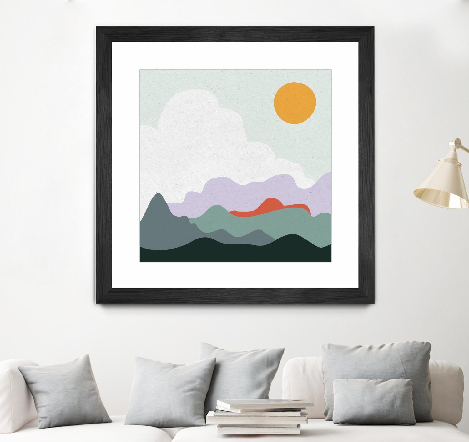 Mountainous I by Sara Zieve on GIANT ART - landscape circle