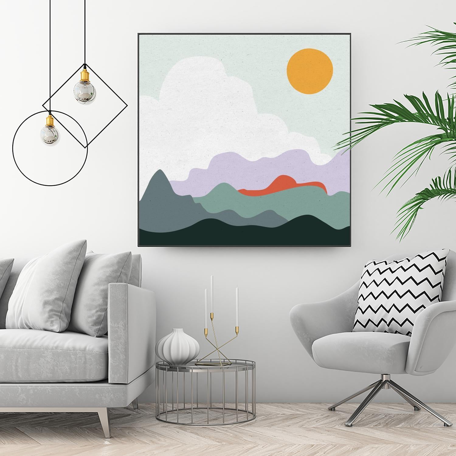 Mountainous I by Sara Zieve on GIANT ART - landscape circle