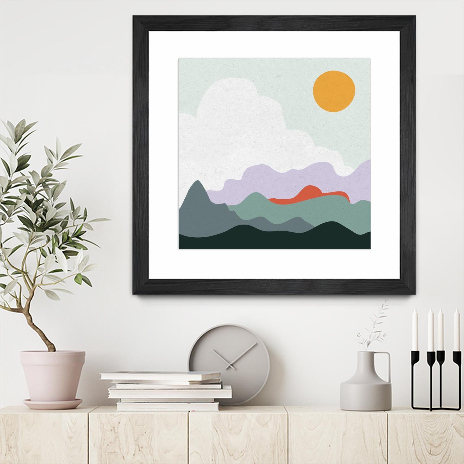 Mountainous I by Sara Zieve on GIANT ART - landscape circle