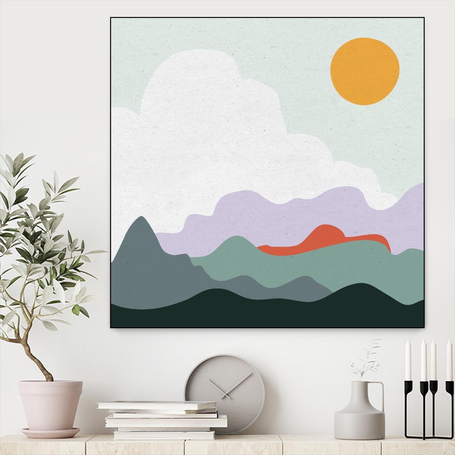 Mountainous I by Sara Zieve on GIANT ART - landscape circle