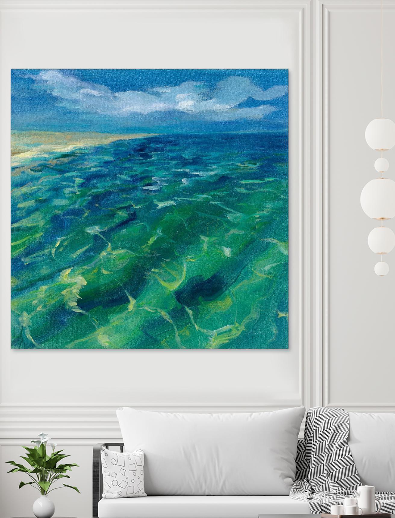 Sunny Sea Reflections by Silvia Vassileva on GIANT ART - coastal & nautical aqua