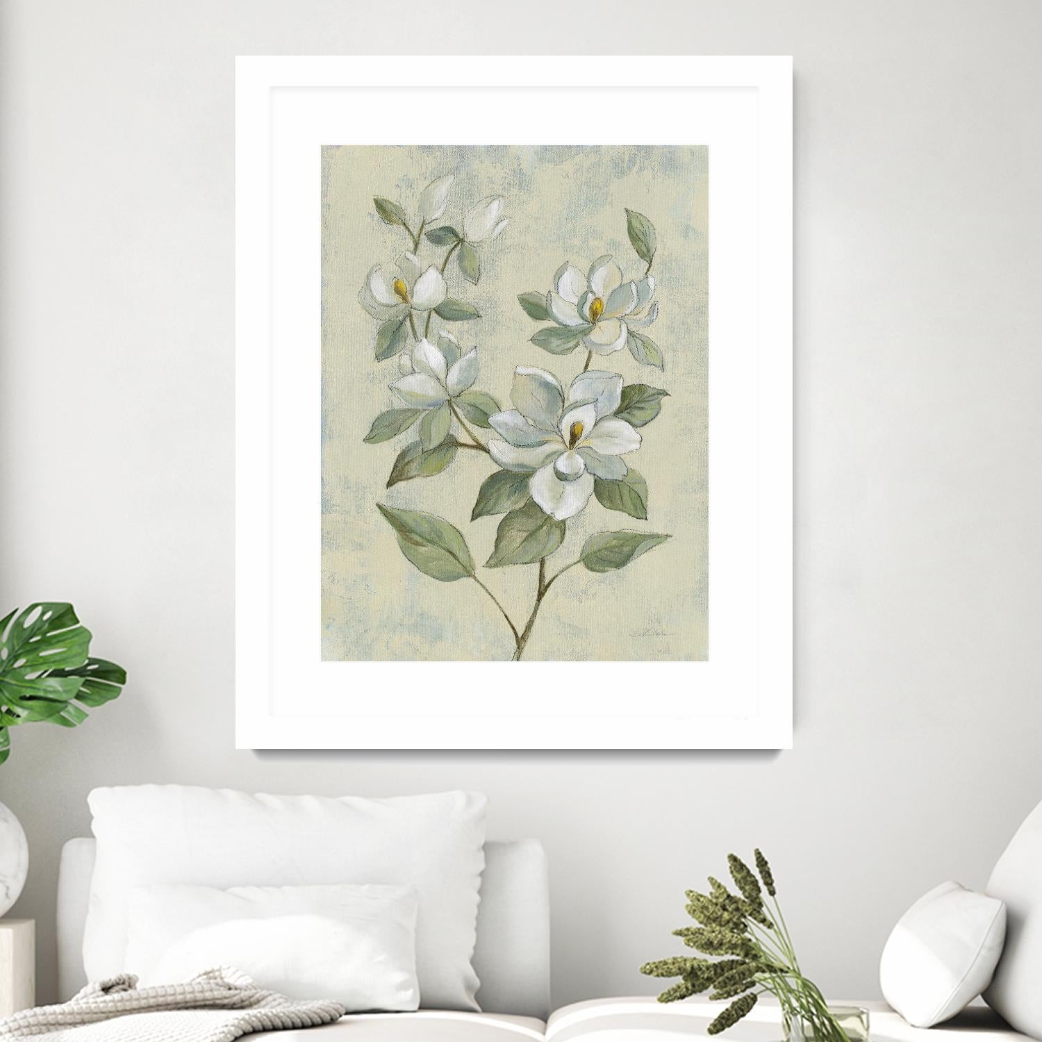 Sage Magnolia by Silvia Vassileva on GIANT ART - florals florals