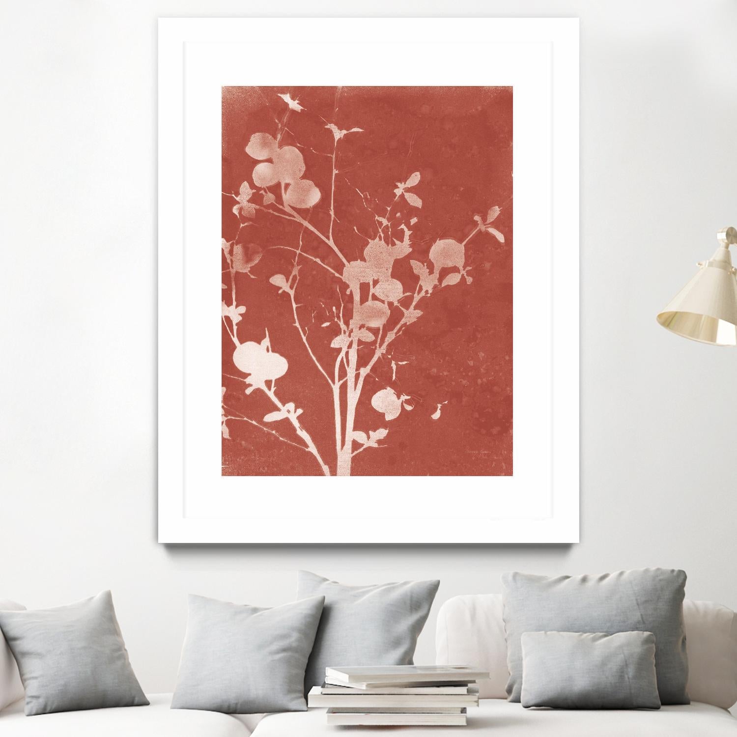 Enchanted Fall Cyanotype VI by Nancy Green on GIANT ART - red flowers red