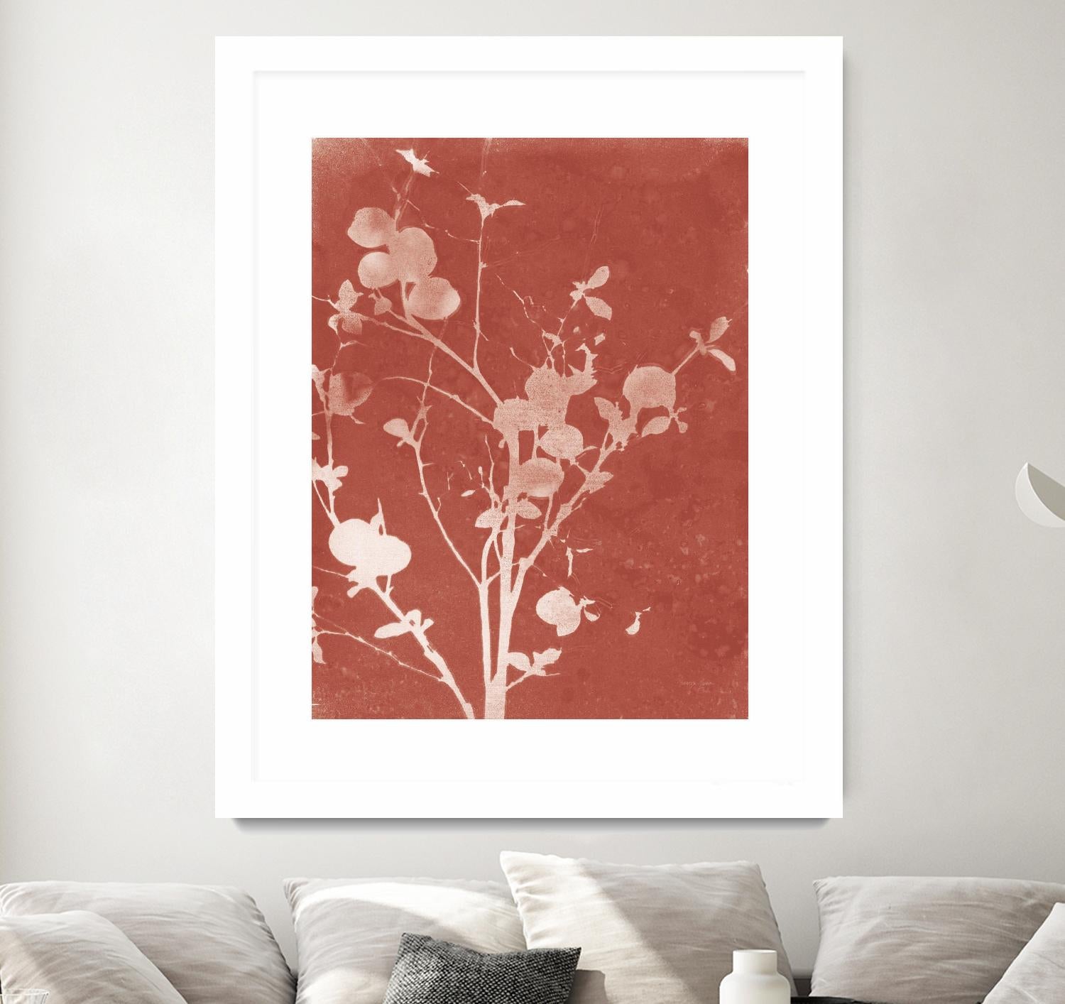 Enchanted Fall Cyanotype VI by Nancy Green on GIANT ART - red flowers red