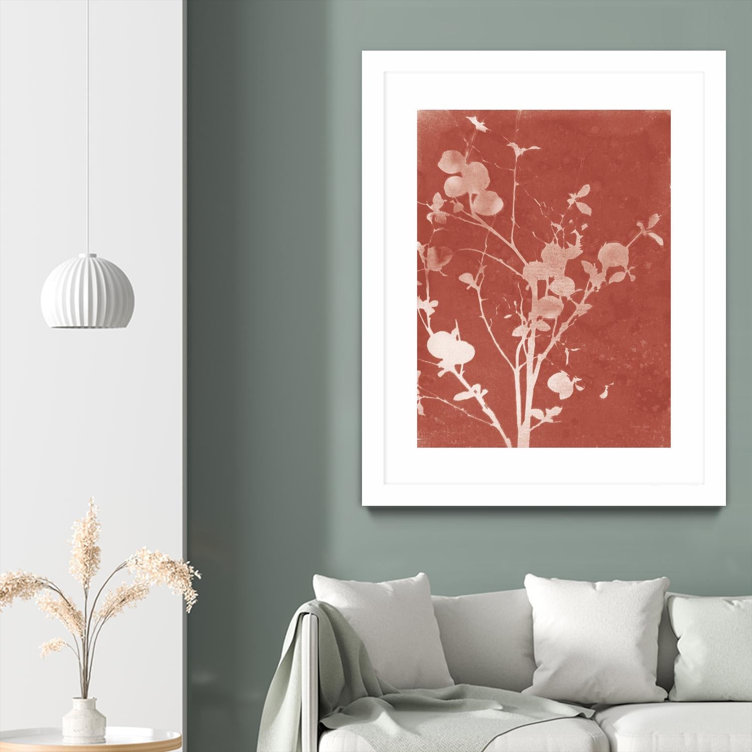 Enchanted Fall Cyanotype VI by Nancy Green on GIANT ART - red flowers red