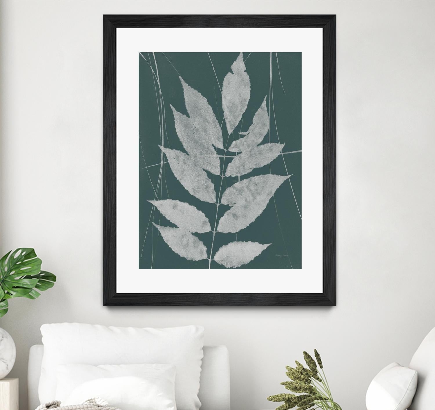 Enchanted Fall Cyanotype IX by Nancy Green on GIANT ART - green botanical photograph