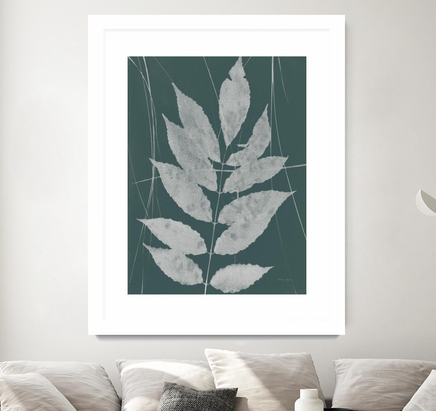 Enchanted Fall Cyanotype IX by Nancy Green on GIANT ART - green botanical photograph