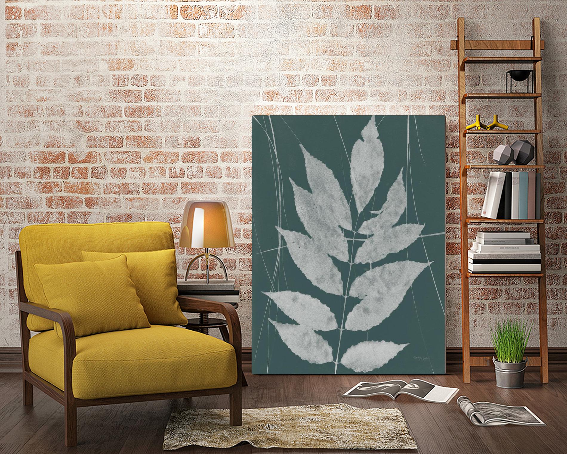 Enchanted Fall Cyanotype IX by Nancy Green on GIANT ART - green botanical photograph