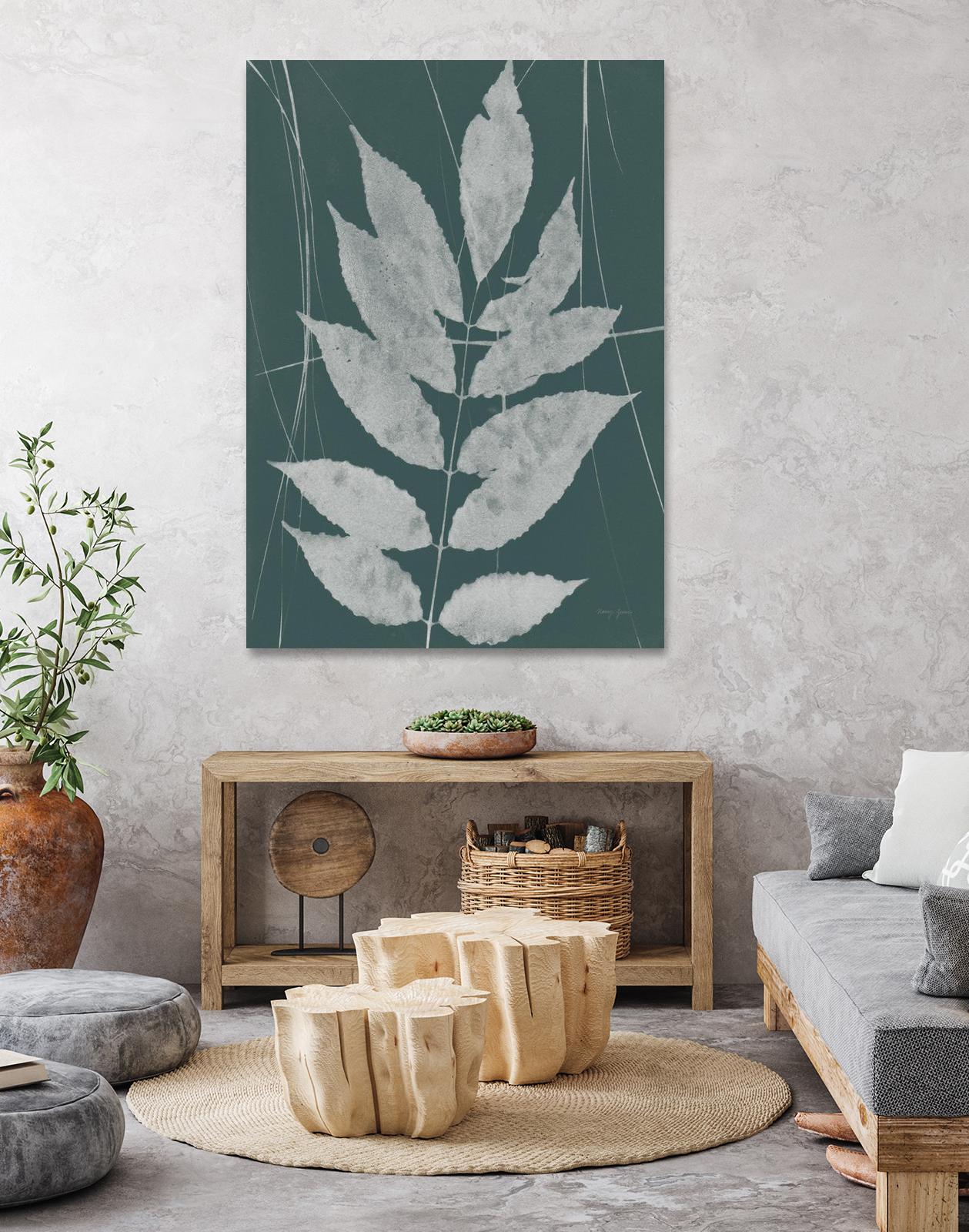 Enchanted Fall Cyanotype IX by Nancy Green on GIANT ART - green botanical photograph