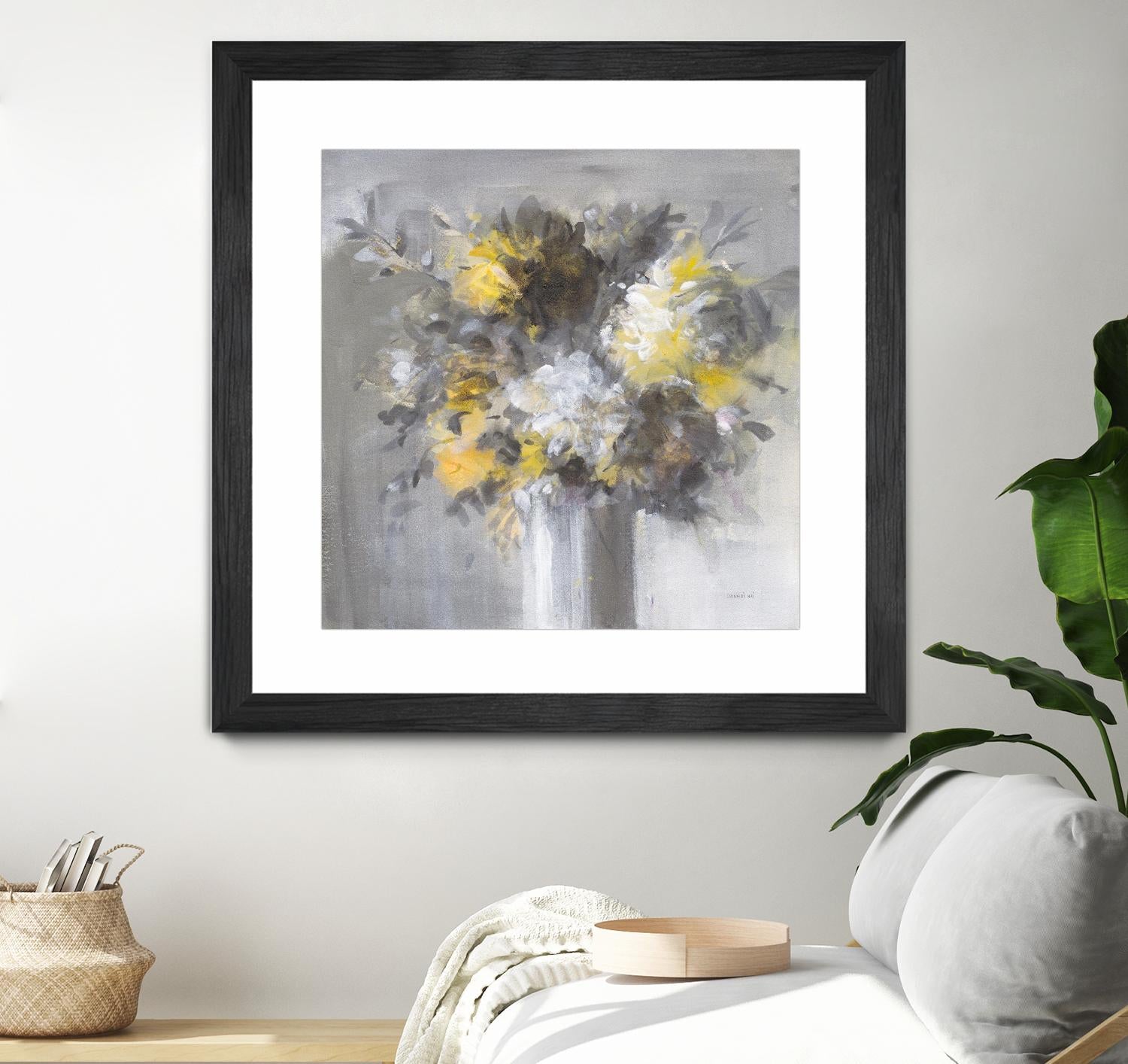 Weekend Bouquet Yellow Gray by Danhui Nai on GIANT ART - farmhouse brown