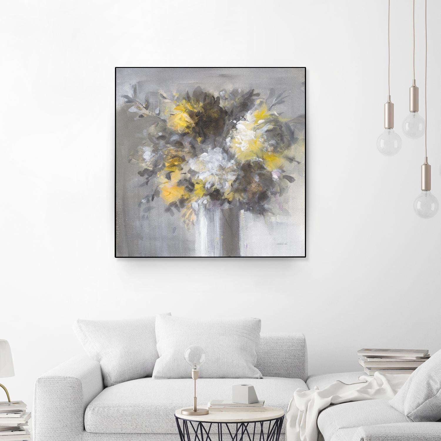 Weekend Bouquet Yellow Gray by Danhui Nai on GIANT ART - farmhouse brown