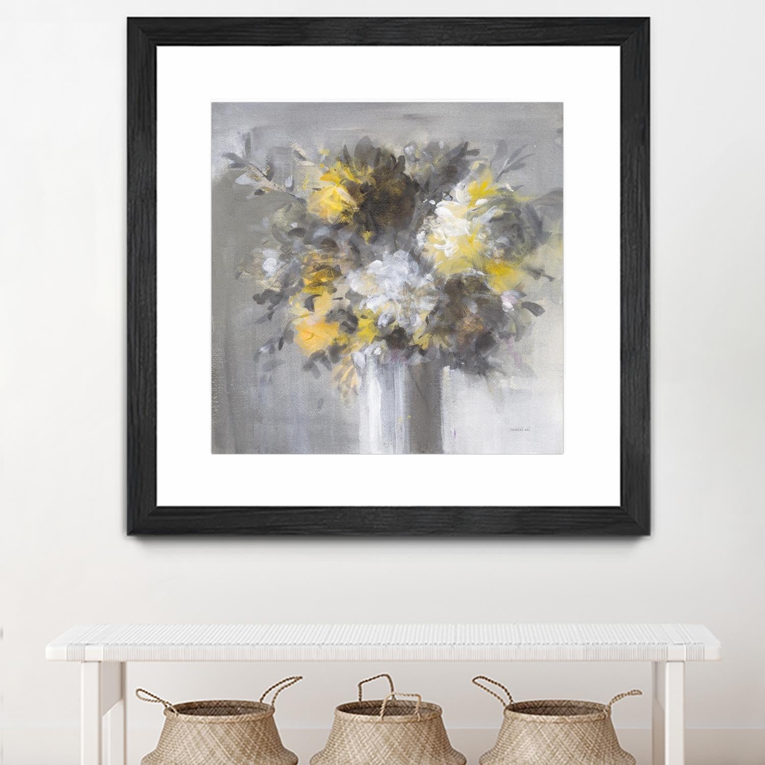 Weekend Bouquet Yellow Gray by Danhui Nai on GIANT ART - farmhouse brown