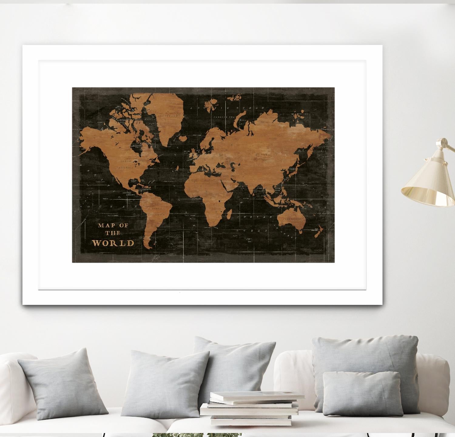 World Map Industrial by Sue Schlabach on GIANT ART - black maps words and phrases