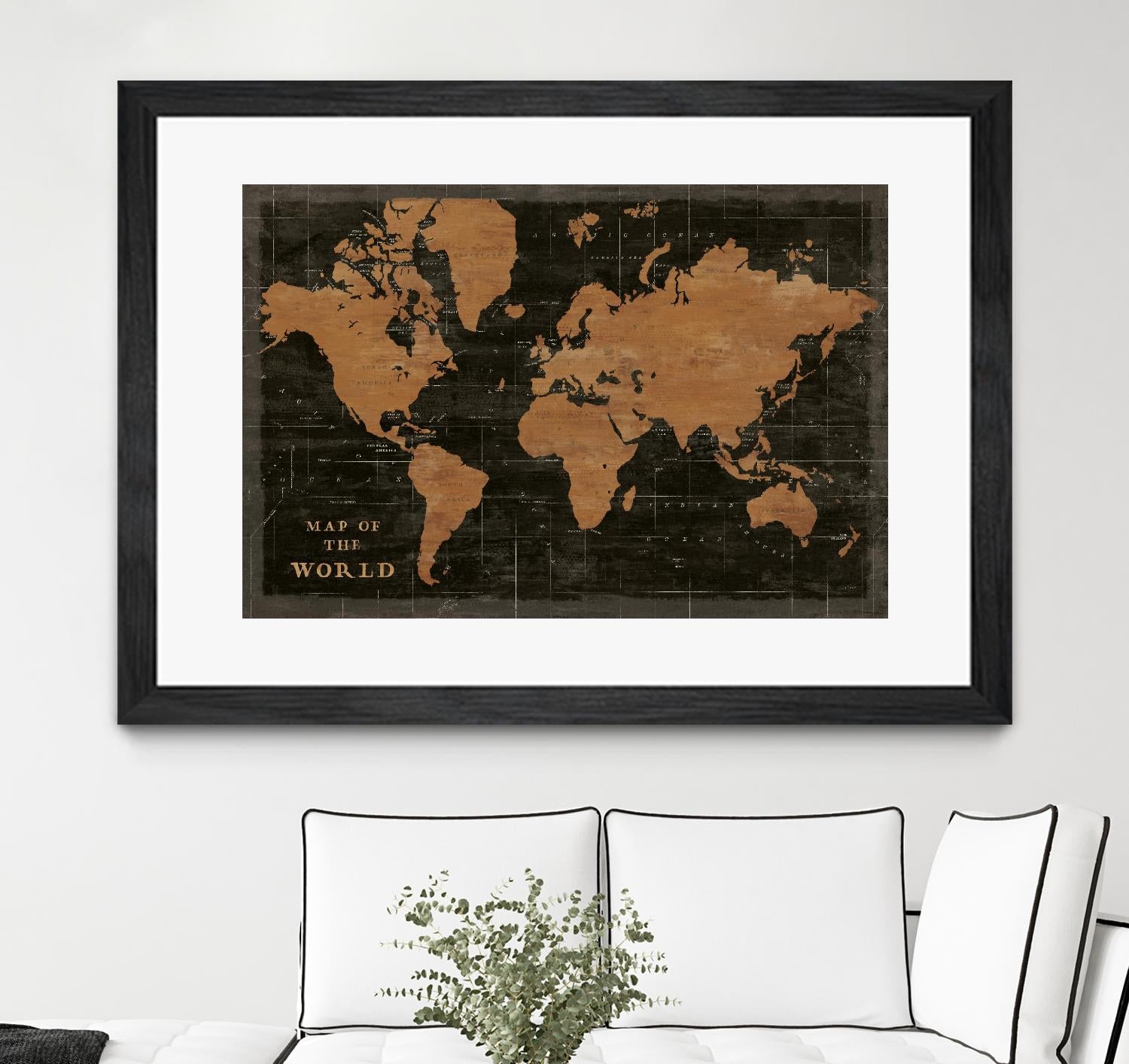World Map Industrial by Sue Schlabach on GIANT ART - black maps words and phrases
