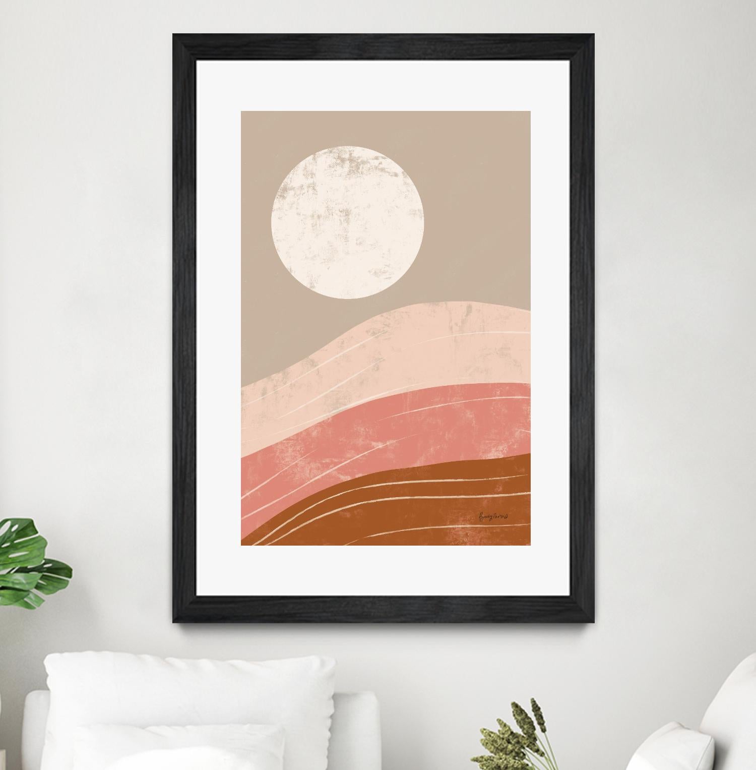 Desert Sunrise I by Becky Thorns on GIANT ART - linear mountains